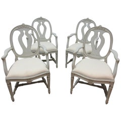 Set of 4 Swedish Gustavian Armchairs