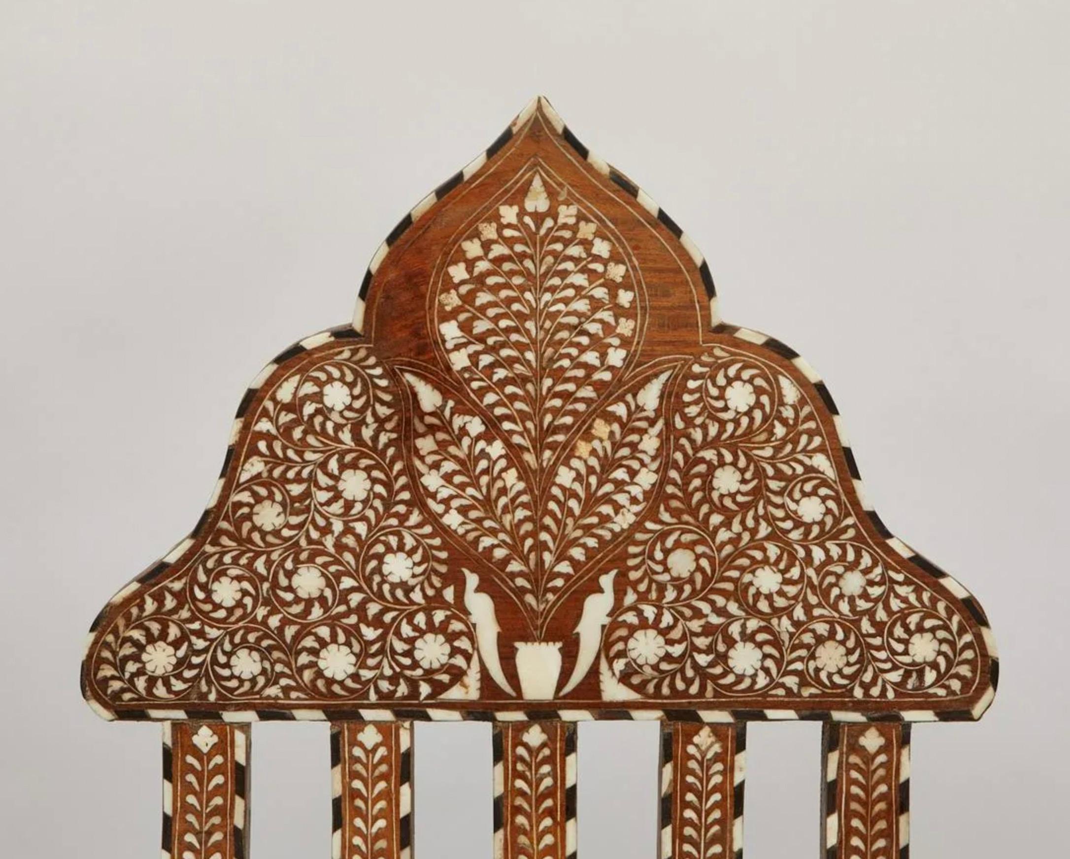 Mother-of-Pearl 4 Syrian Mother of Pearl Folding Scribe Chairs For Sale