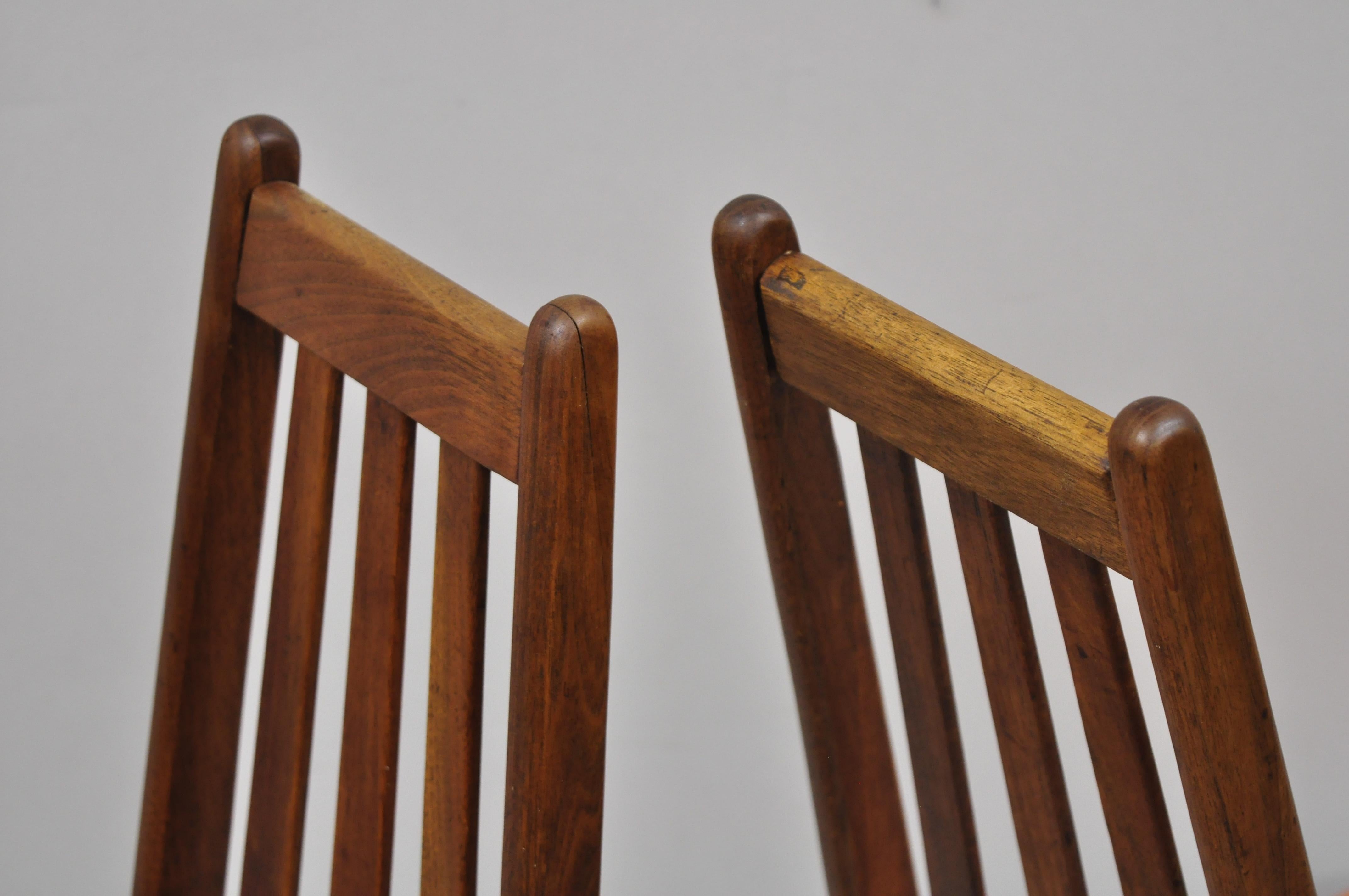 20th Century 4 Tall Back Vintage Danish Modern Teak Wood Dining Chairs after Adrian Pearsall