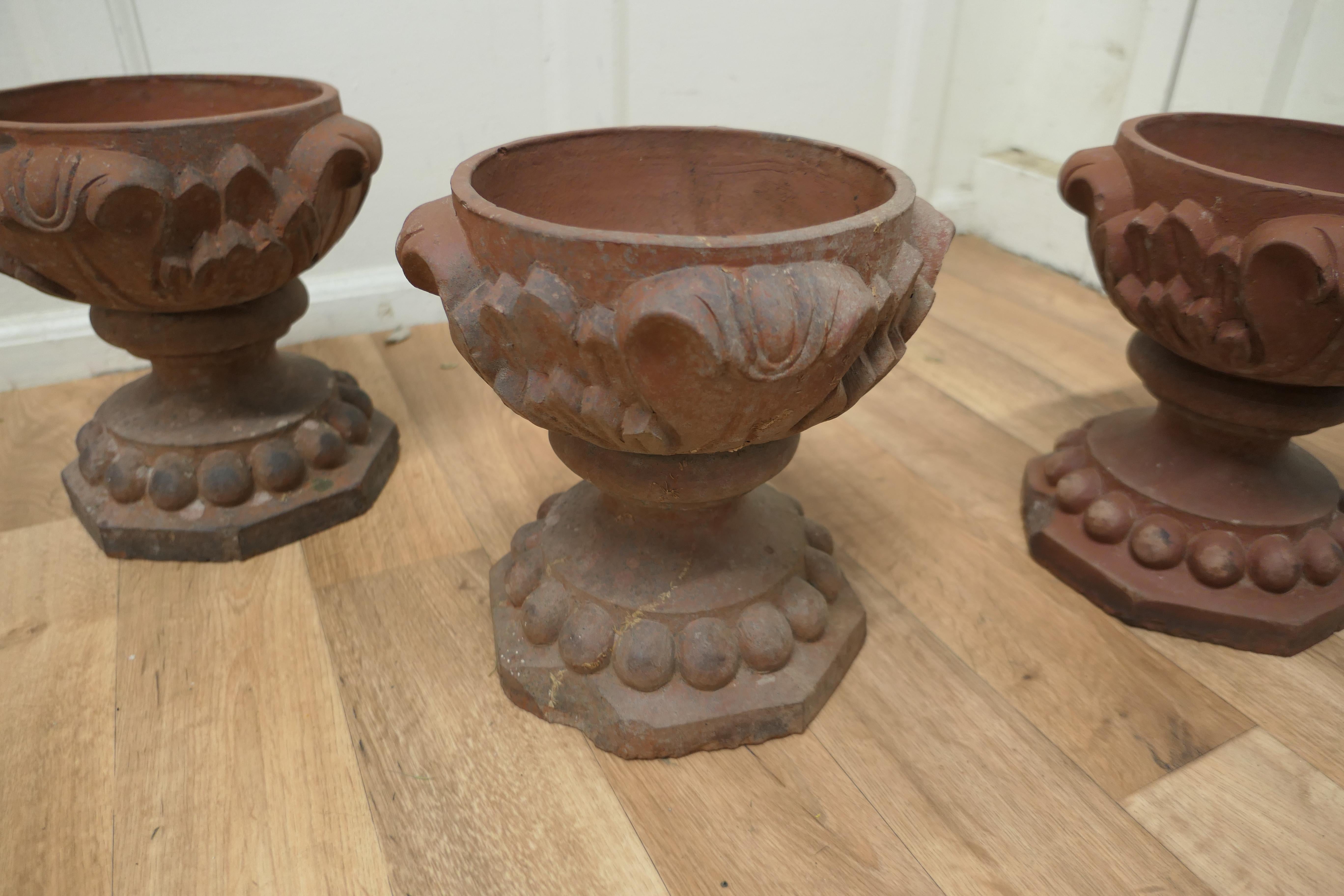 19th Century 4 Terracotta Garden Urns  For Sale