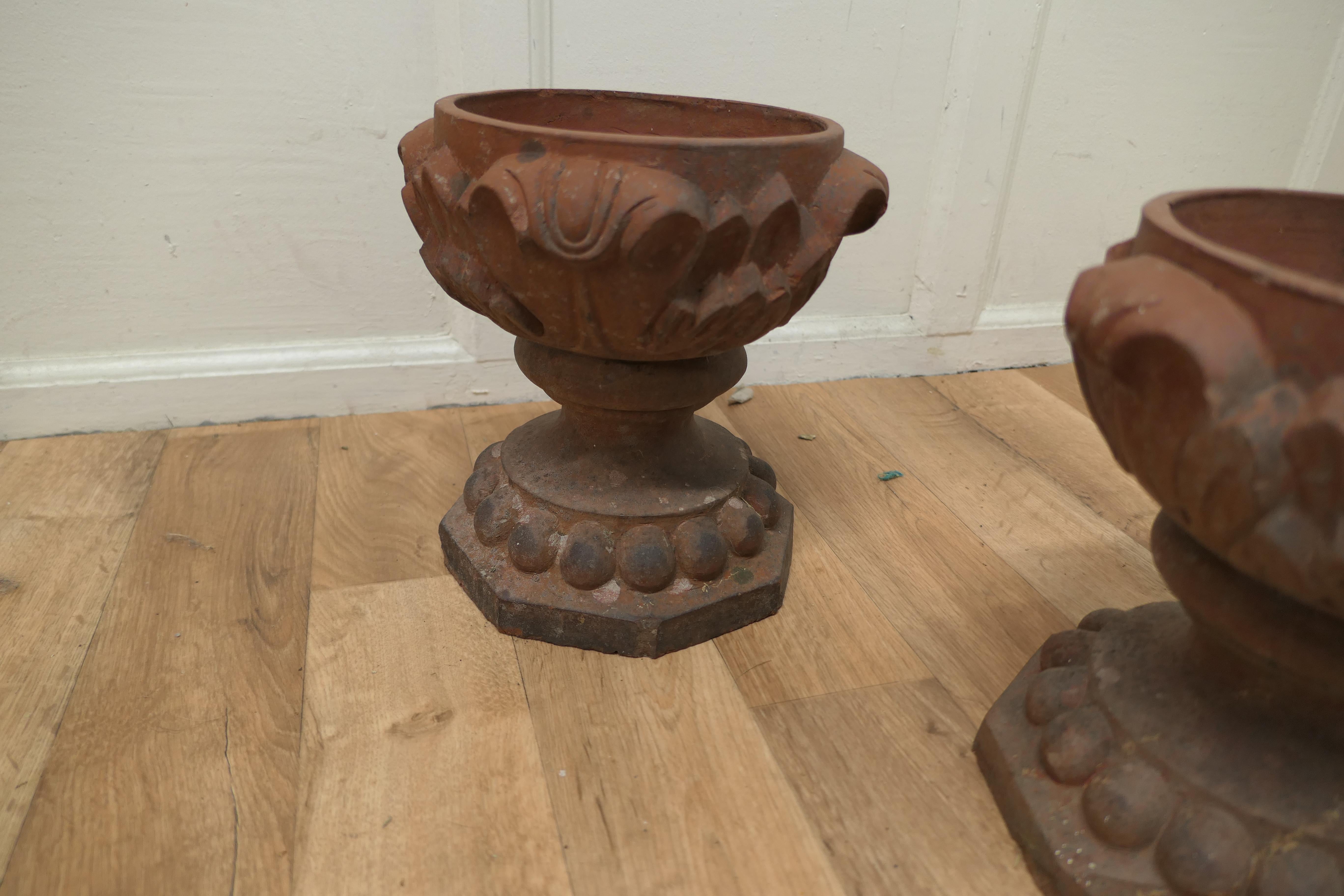 4 Terracotta Garden Urns  For Sale 2