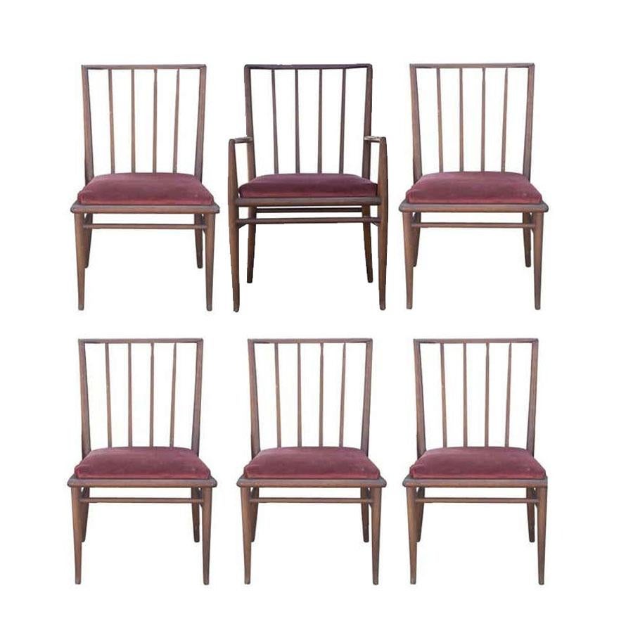 Mid-Century Modern 4 T.H. Robsjohn Gibbings For Widdicomb Mahogany Dining Chairs For Sale