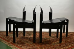 4 Stackable Black Flex Chairs by Gerd Lange for Thonet, Western Germany