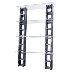 Estantería de bloques de hormigón de 4 niveles, negra