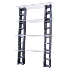 4 Tier Cinder Block Bookshelf, Black