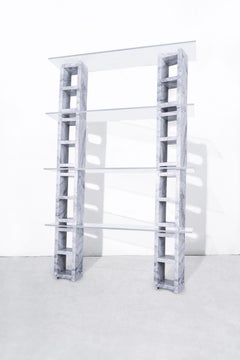 Estantería de bloques de hormigón de 4 niveles - Blanco