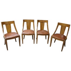 Vintage 4 Union National Midcentury Parma Fruitwood Italian Provincial Chairs French Em