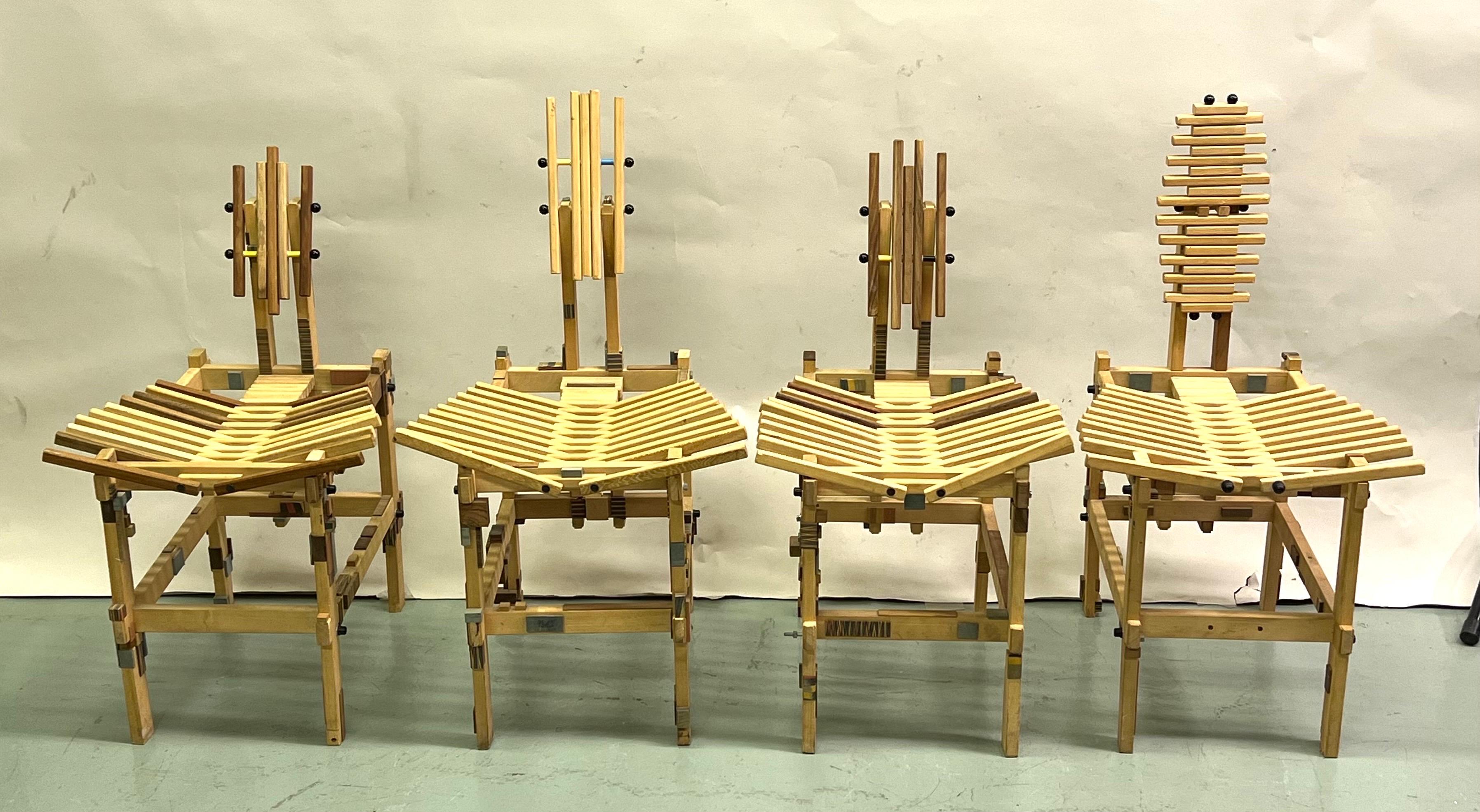 Post-Modern 4 Unique Italian Artist Made Chairs, Campana Brothers For Sale