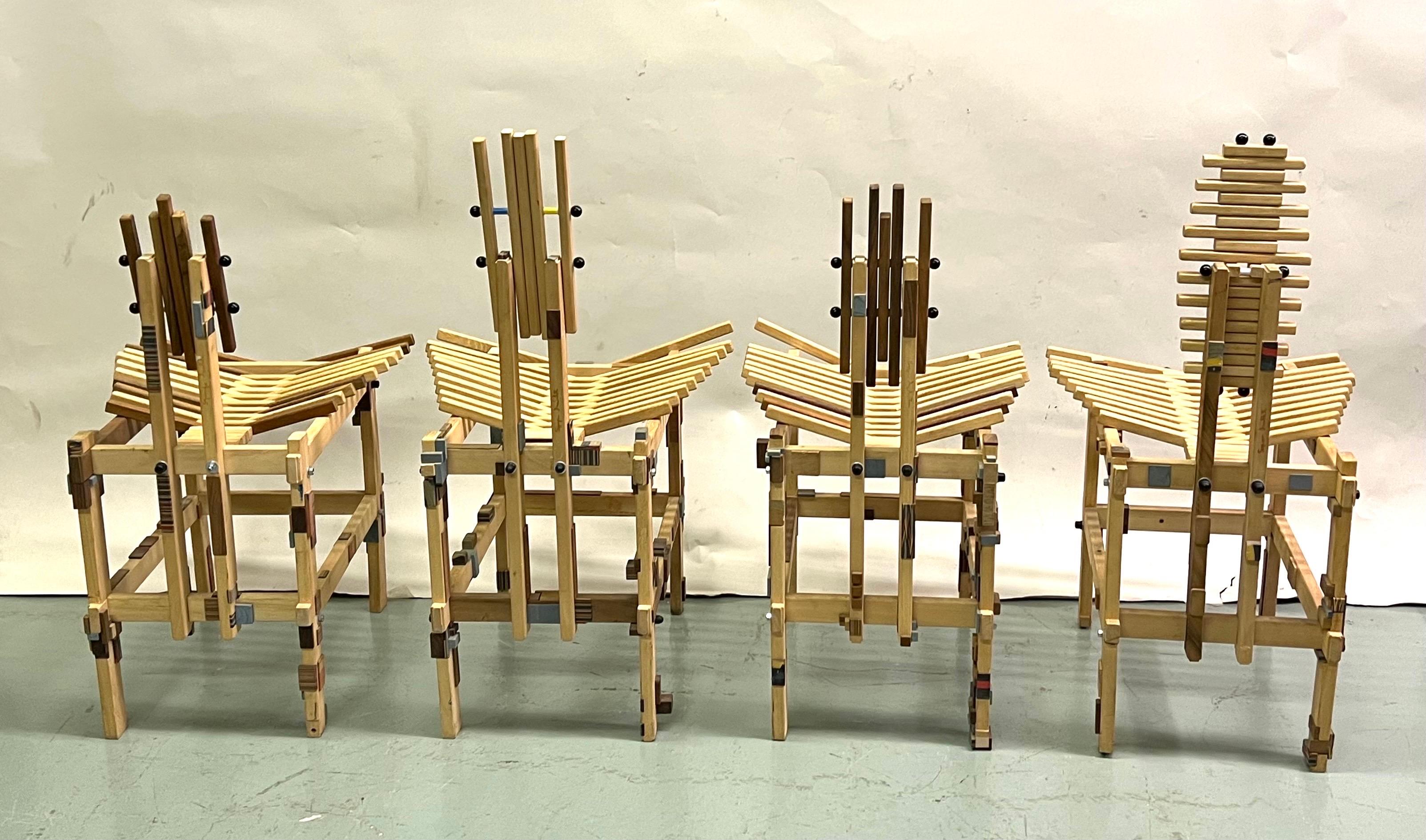 4 Unique Italian Artist Made Chairs, Campana Brothers In Good Condition For Sale In New York, NY