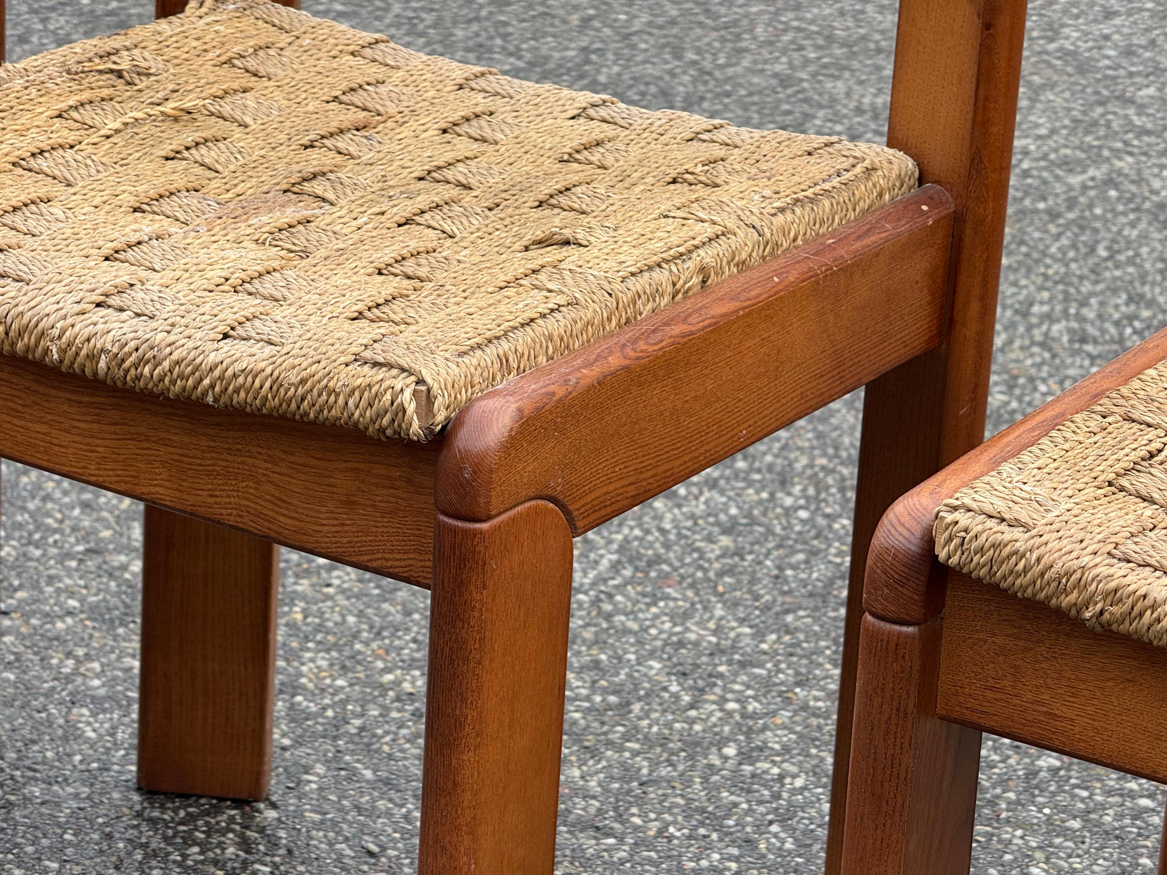 Quercia 4 sedie da pranzo italiane uniche del Mid century modern degli anni '60 in vendita