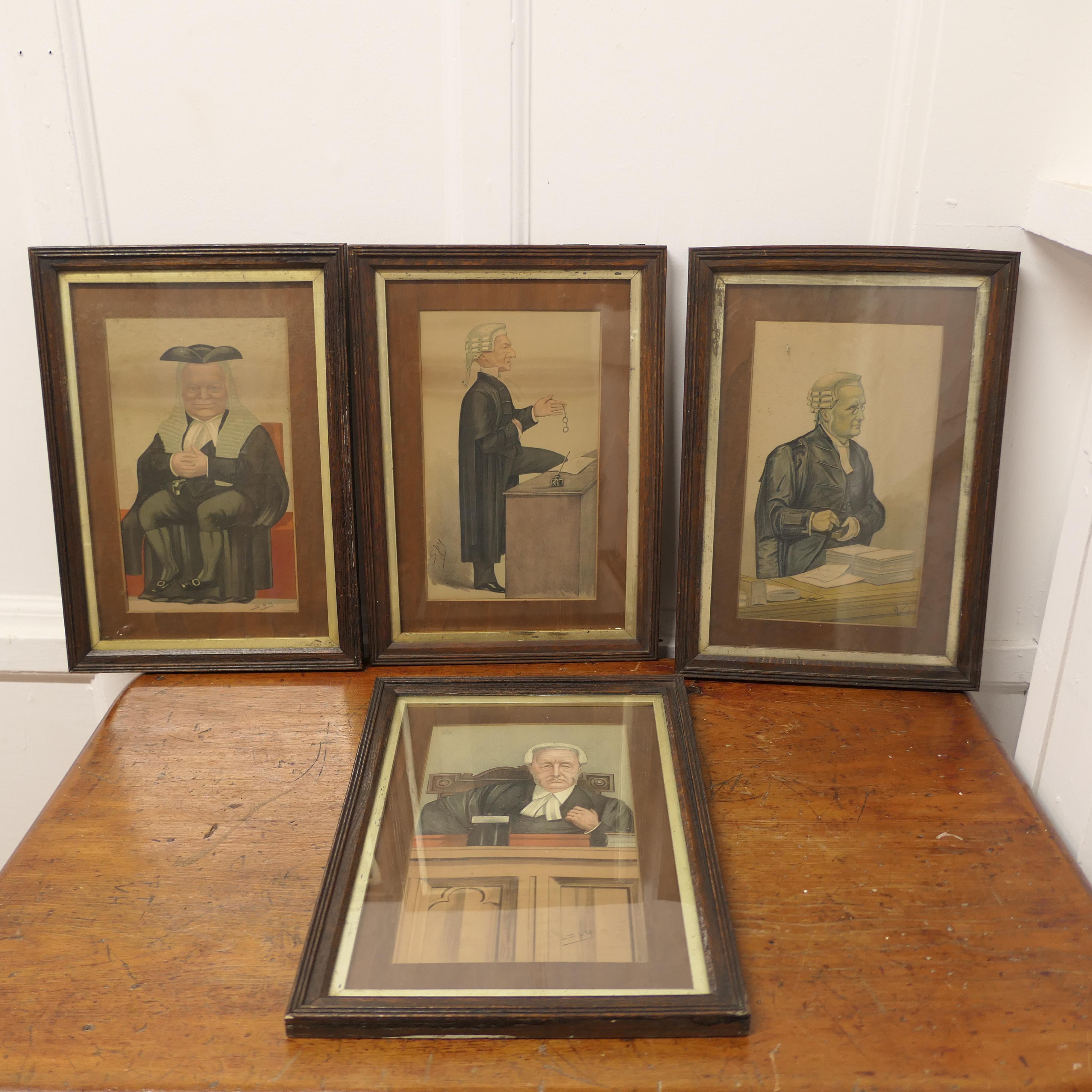 4 Vanity Fair “Spy” Prints  

A good collection of coloured prints dating from 1896 to 1904, mounted and in glazed frames, all men from the legal profession
A good collection to bring a little satirical humour on to your wall
The prints are 18”x