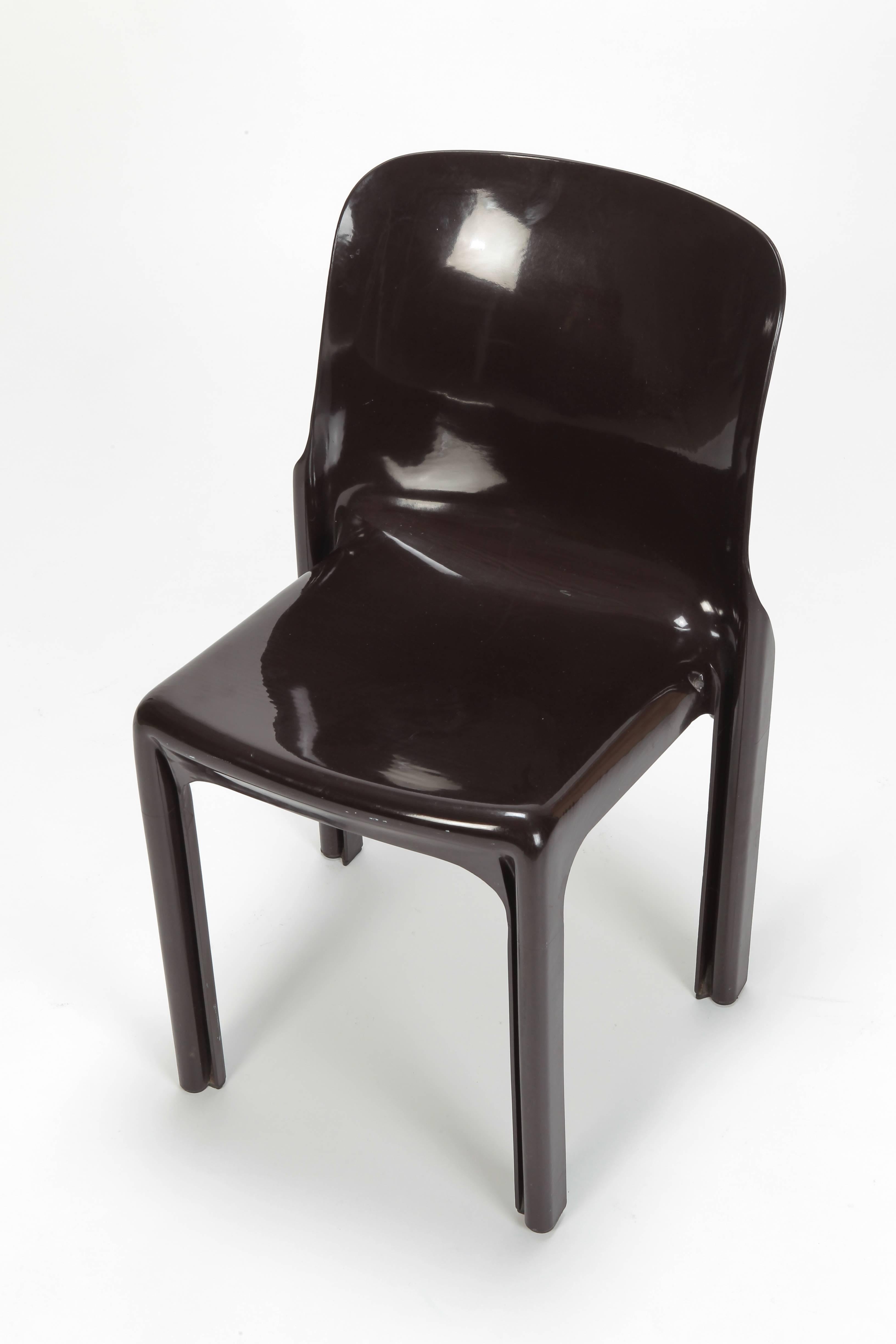 Mid-Century Modern Four Vico Magistretti Selene Chairs, Artemide, 1960s