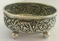 4 viktorianische Salzstreuer aus Sterlingsilber in ihrem Original Präsentationsgehäuse aus Sterlingsilber, 1896