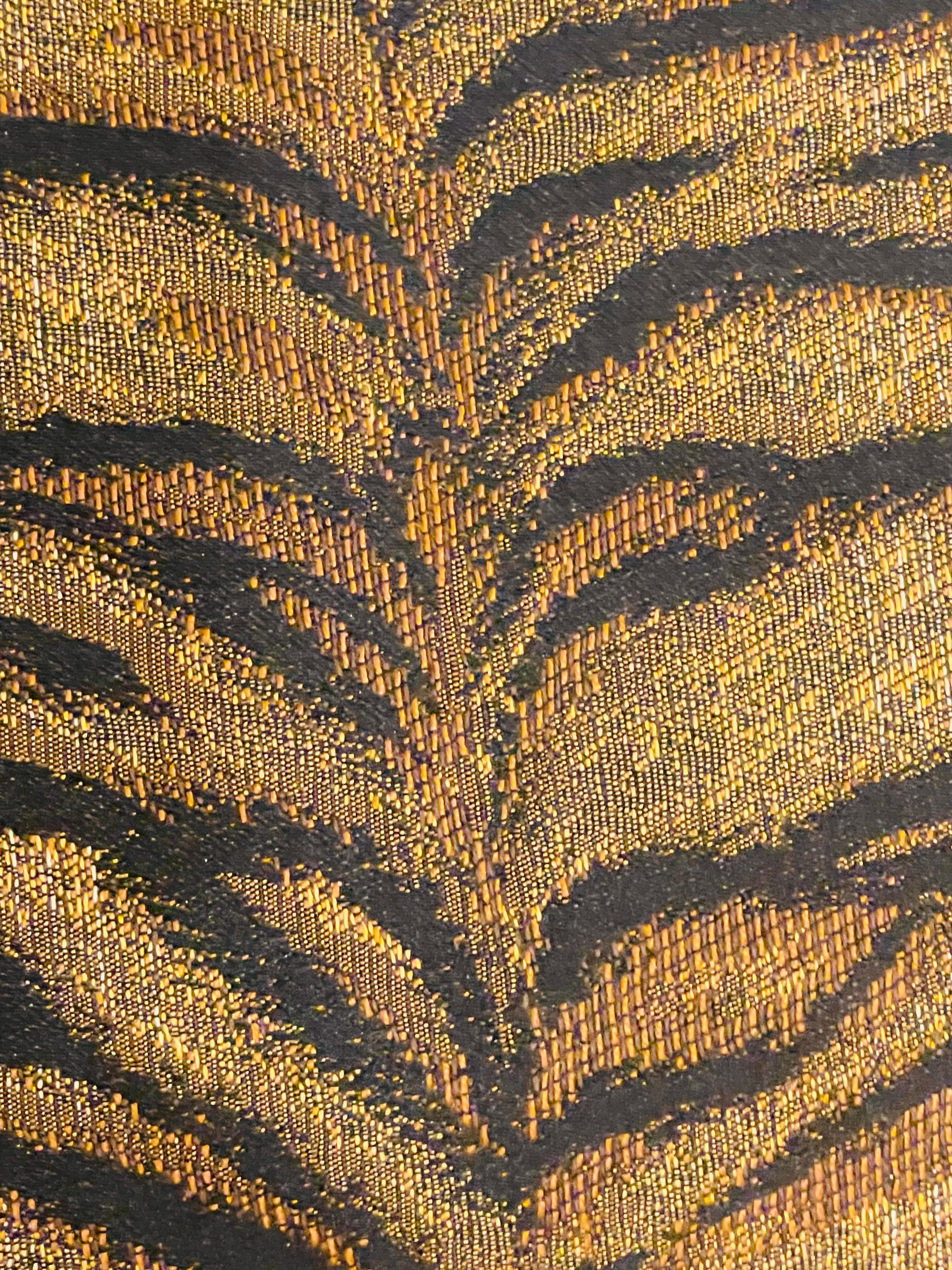 4 Vintage Black Lacquer Tiger Brocade Hollywood Regency Chairs For Sale 3