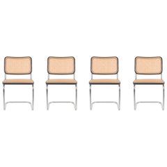 4 Vintage Cesca Thonet Dining Chairs 'B64' by Marcel Breuer, 1950s