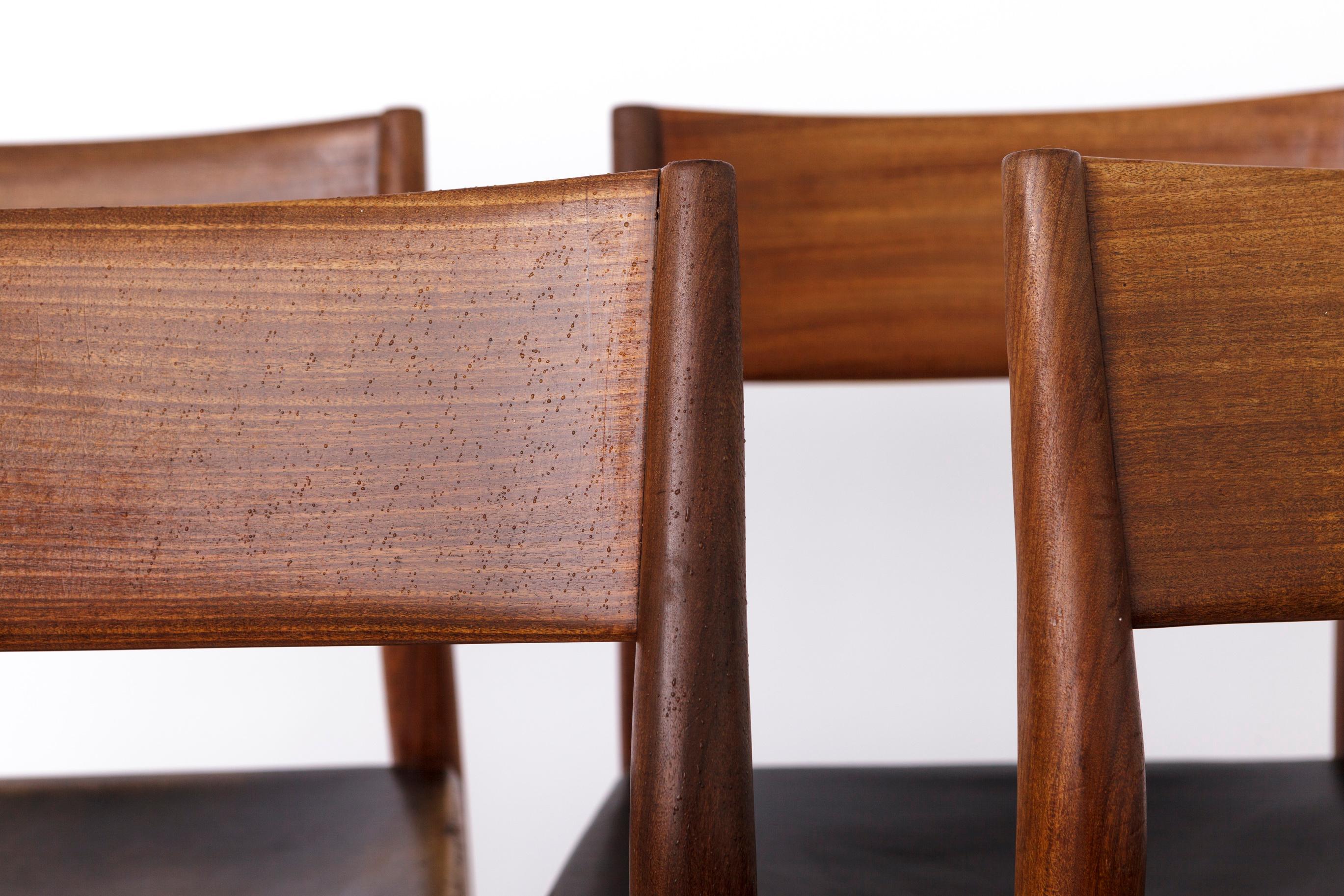 Polished 4 Vintage Chairs by Georg Leowald for Wilkhahn, Germany, 1960s, Teak For Sale