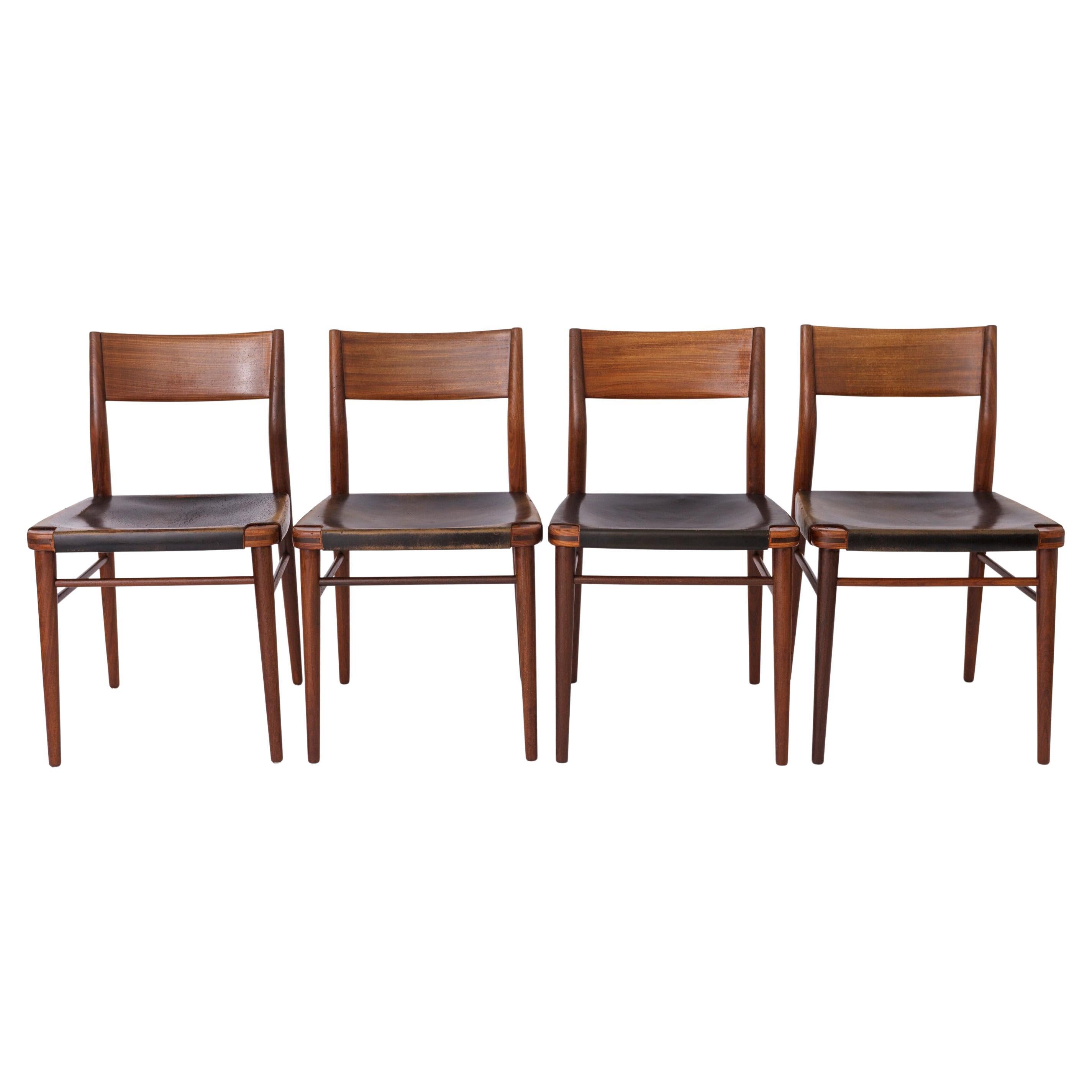 4 Vintage Chairs by Georg Leowald for Wilkhahn, Germany, 1960s, Teak