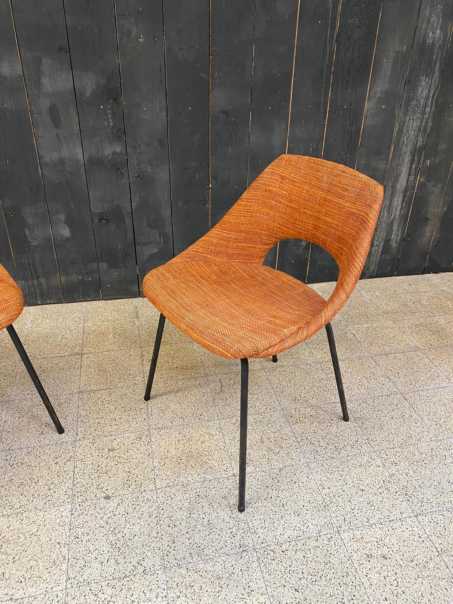 4 Vintage-Stühle aus der Rekonstruktionszeit um 1950 (Mitte des 20. Jahrhunderts) im Angebot