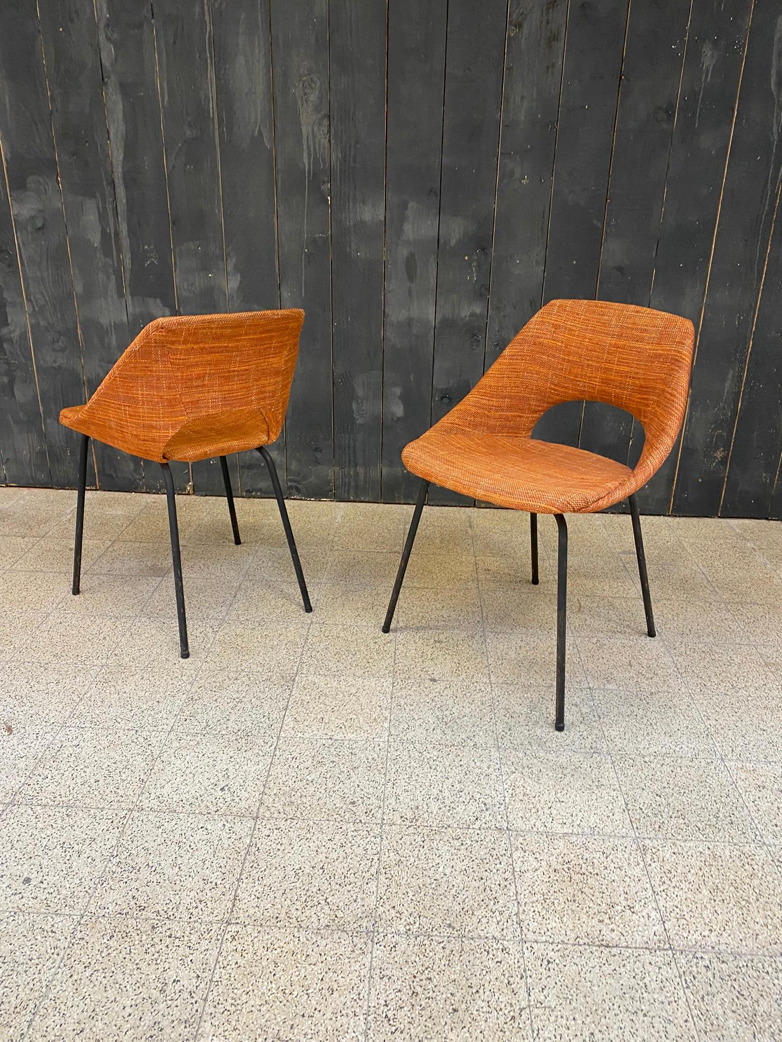 4 Vintage Chairs from the Reconstruction Period circa 1950 For Sale 1