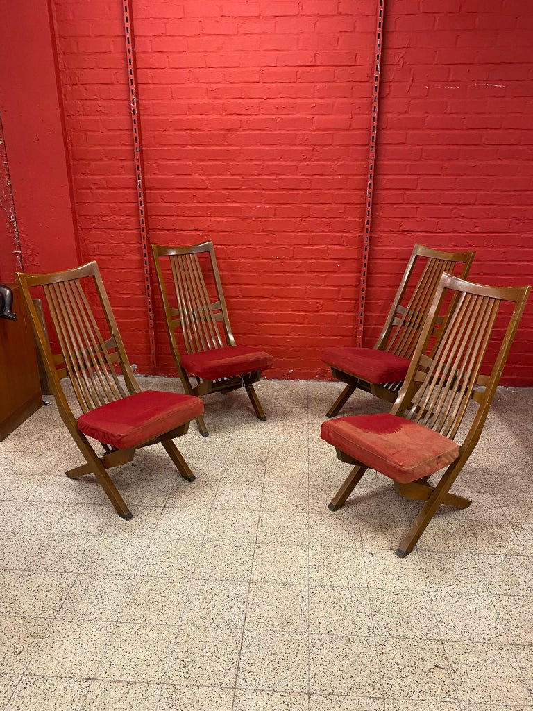 4 Vintage Chairs with 3 Positions High Chair Fireside Chair