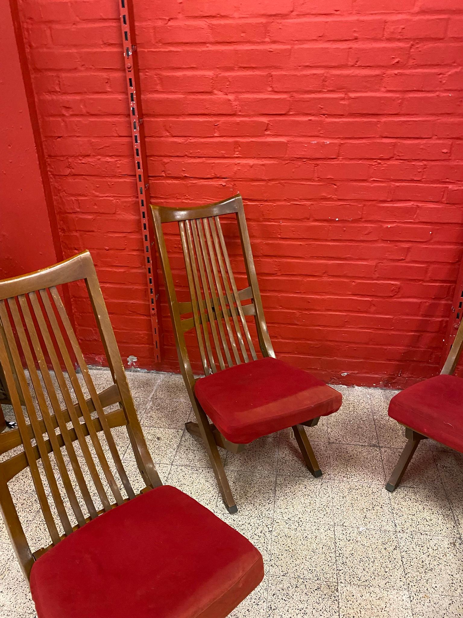 4 Chaises Vintage avec 3 positions Chaise haute, Chaise de cheminée, Chaise longue en vente 5