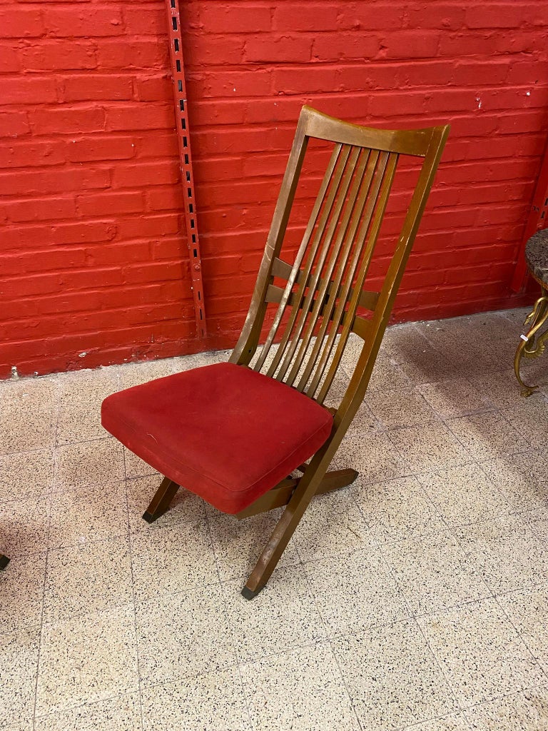 4 Vintage Chairs with 3 Positions High Chair, Fireside Chair, Lounge Chair For Sale at 1stDibs