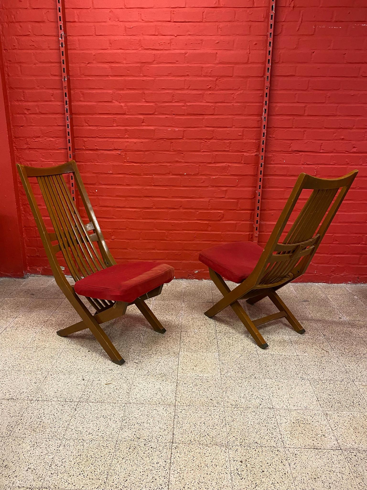 Mid-Century Modern 4 Chaises Vintage avec 3 positions Chaise haute, Chaise de cheminée, Chaise longue en vente