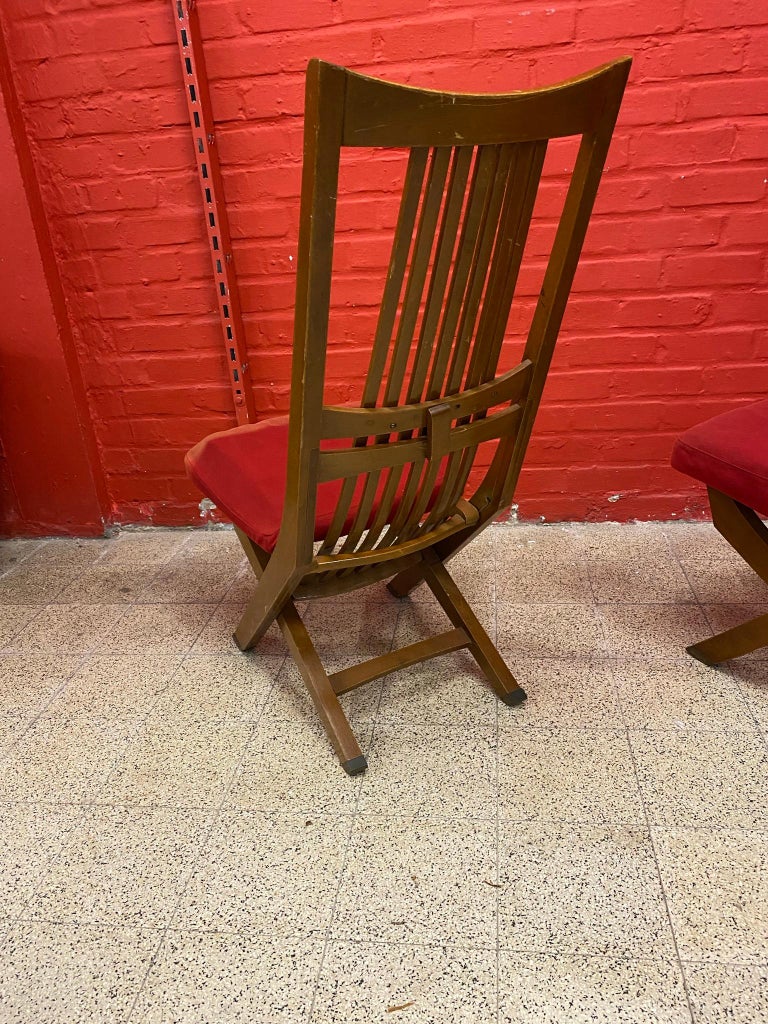 4 Vintage Chairs with 3 Positions High Chair, Fireside Chair, Lounge Chair For Sale at 1stDibs