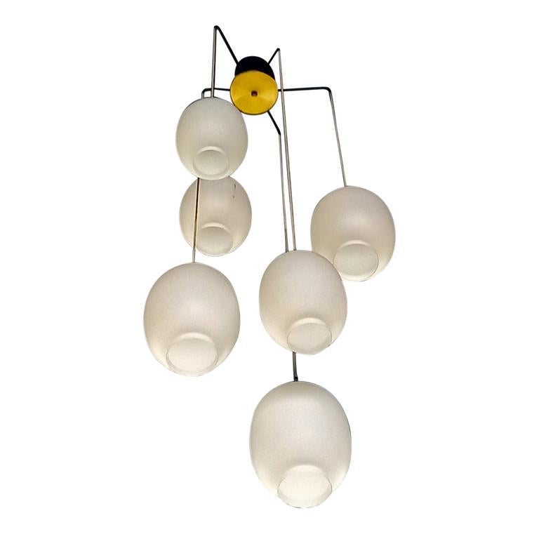 4 Vintage Chandeliers by Philips from a Modernist Church, Netherlands, 1960's For Sale