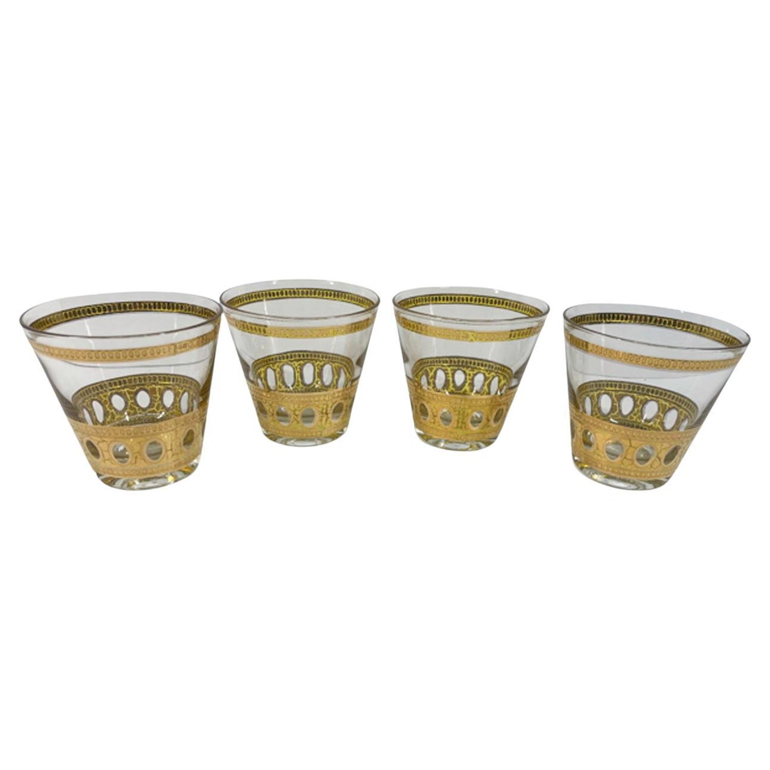 1950's Vintage Culver Ltd Highball Drinking Glasses with 22K Gold Owls Set  of 6 For Sale at 1stDibs