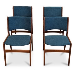 4 Vintage Danish Mid-Century 8 Erik Buch Dining Chairs Teal, '6765'
