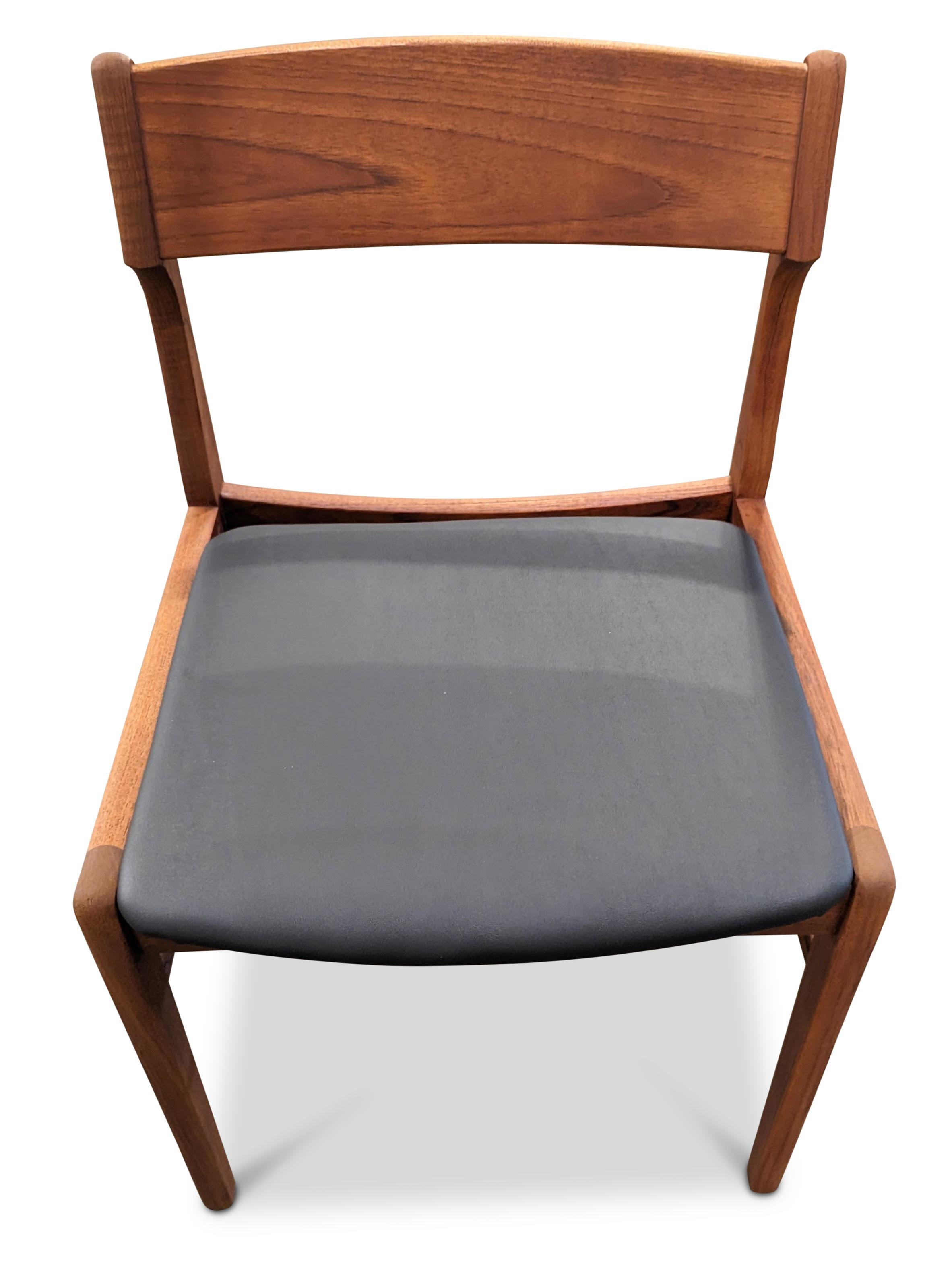 4 Vintage Danish Mid Century Teak Dining Chairs - 072307 2