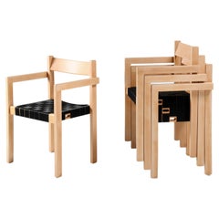 4 vintage danish stacking chairs designed by Hans Wegner in the 70s