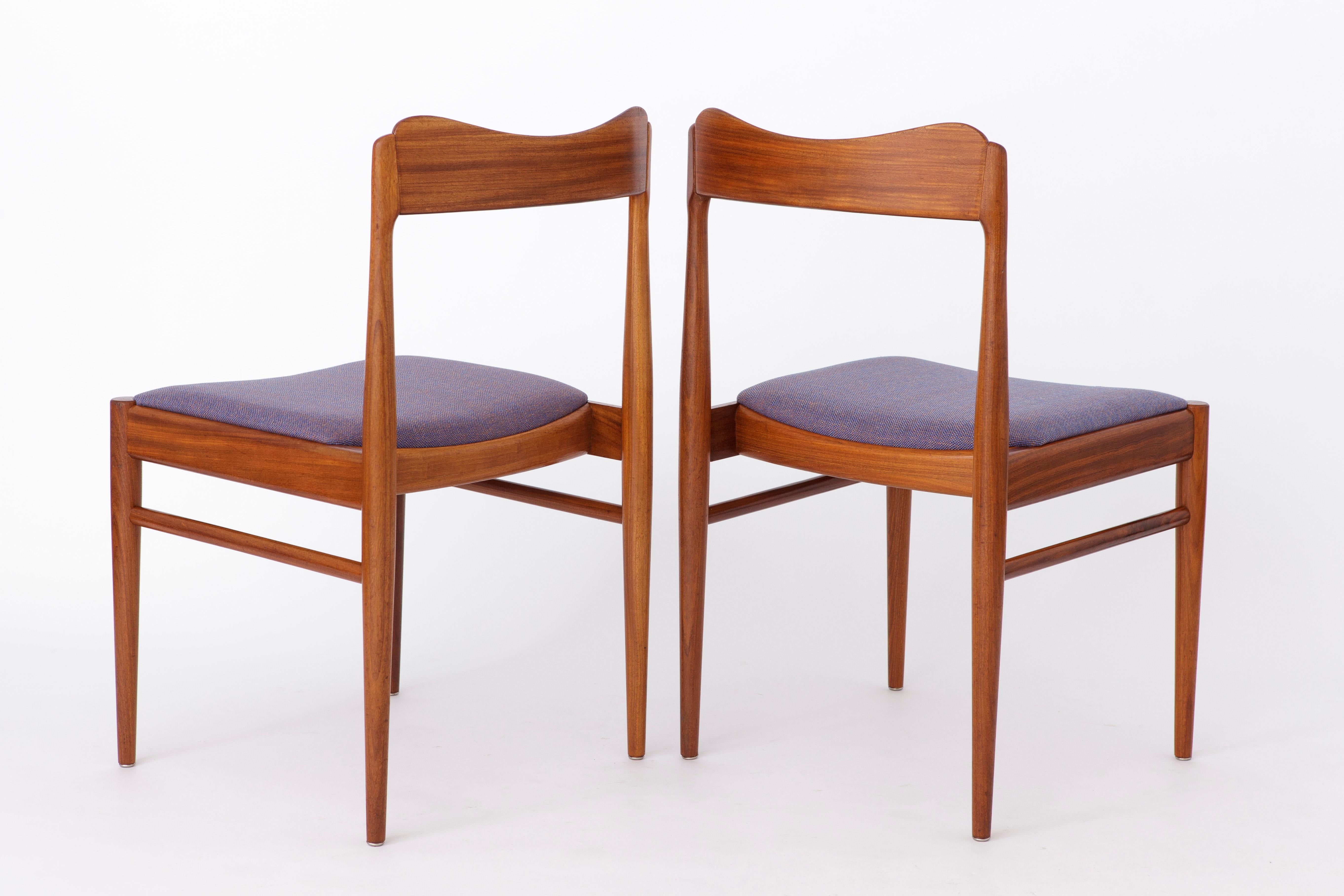Polished 4 Vintage Dining Chairs 1960s Danish For Sale