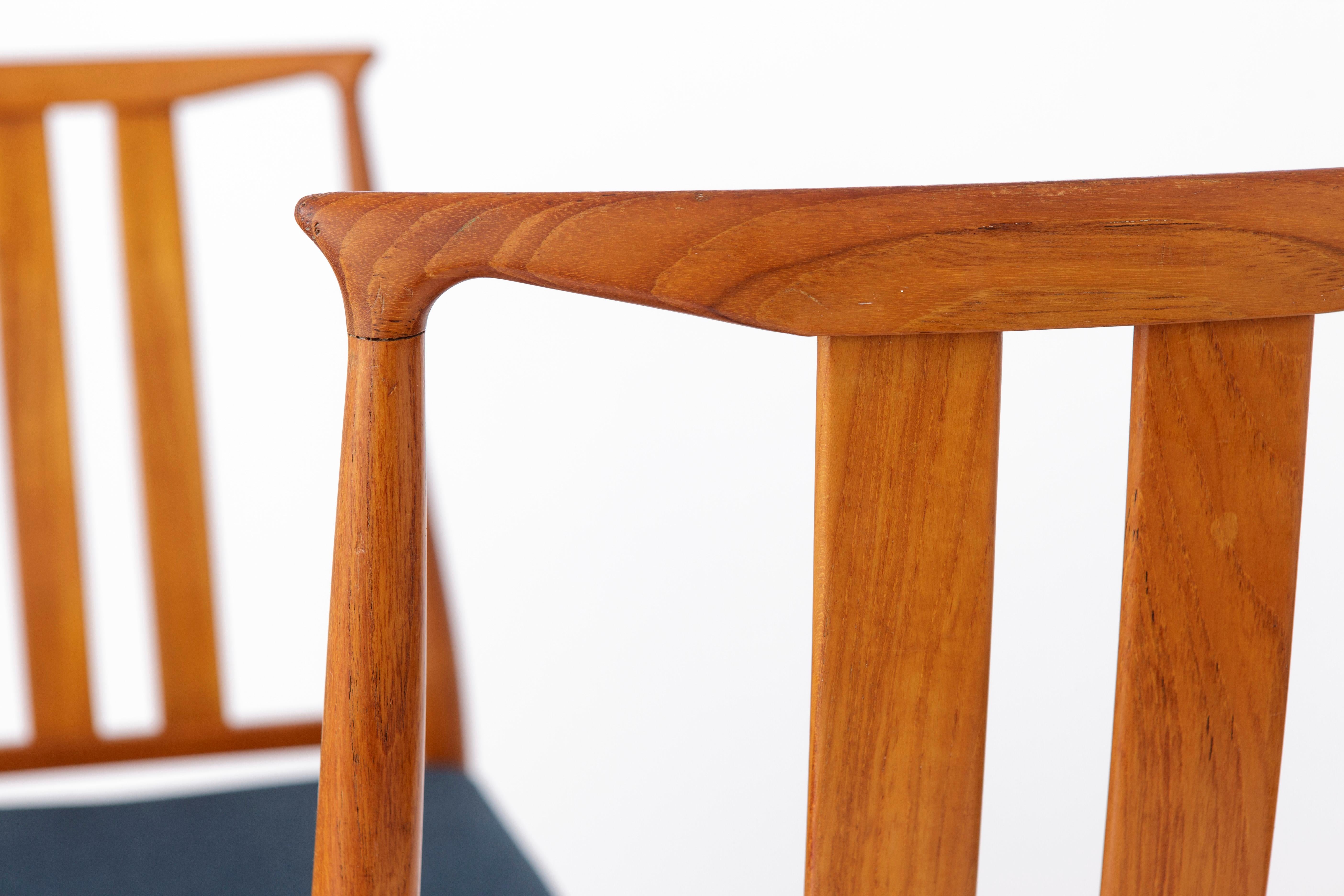 4 Vintage Dining Chairs, 1960s, Danish, Teak For Sale 2