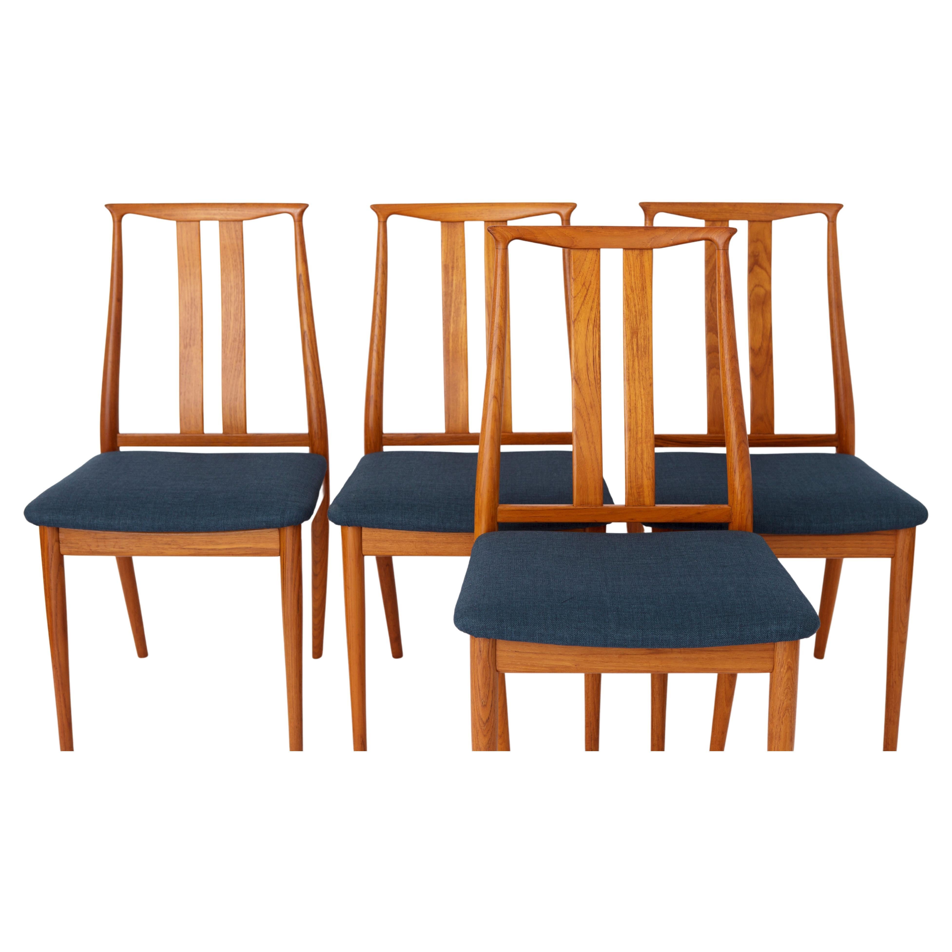 4 Vintage Dining Chairs, 1960s, Danish, Teak For Sale