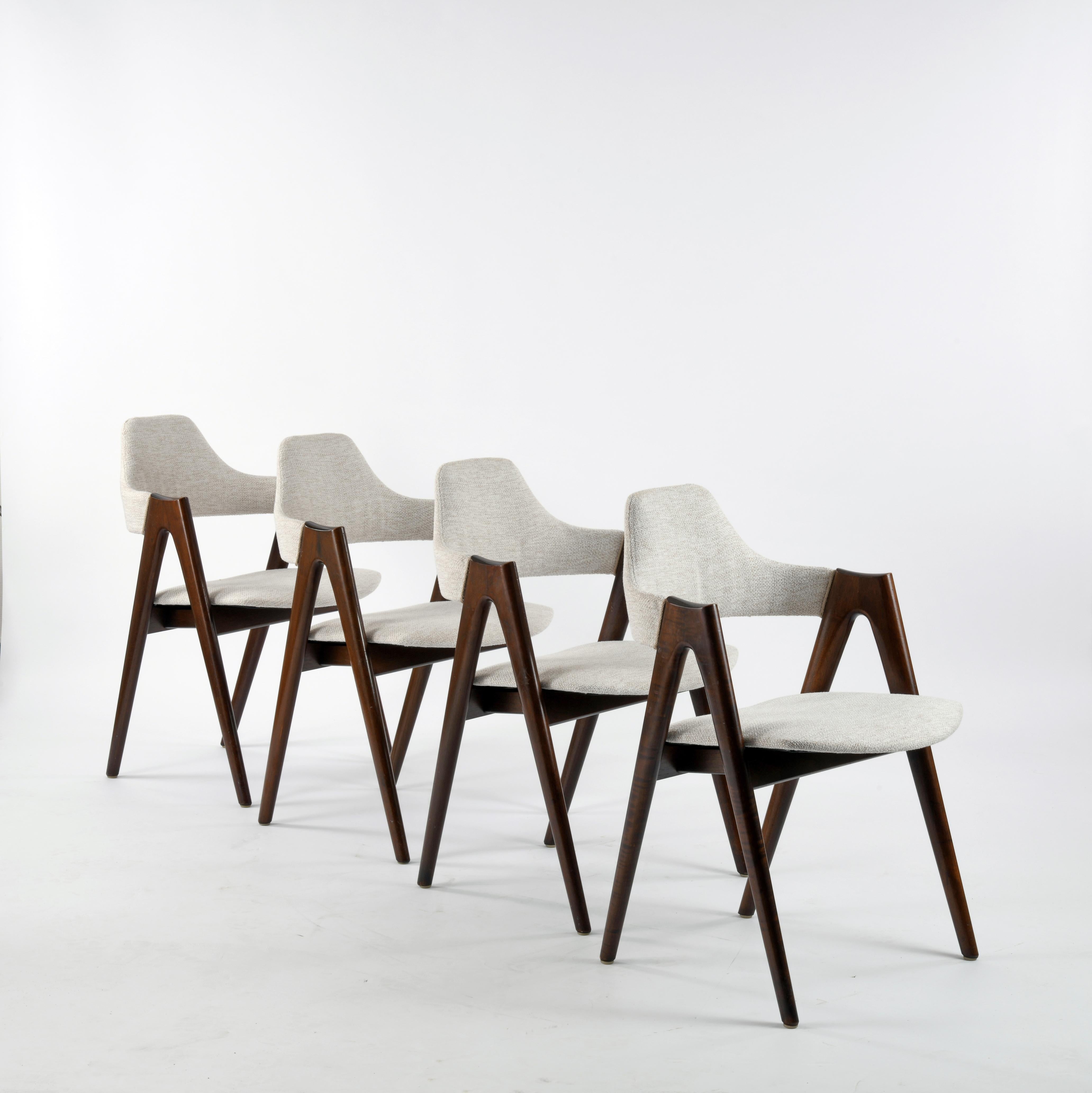 4 Vintage Dinning Teak Compas Chair Design Kai Kristiansen 12