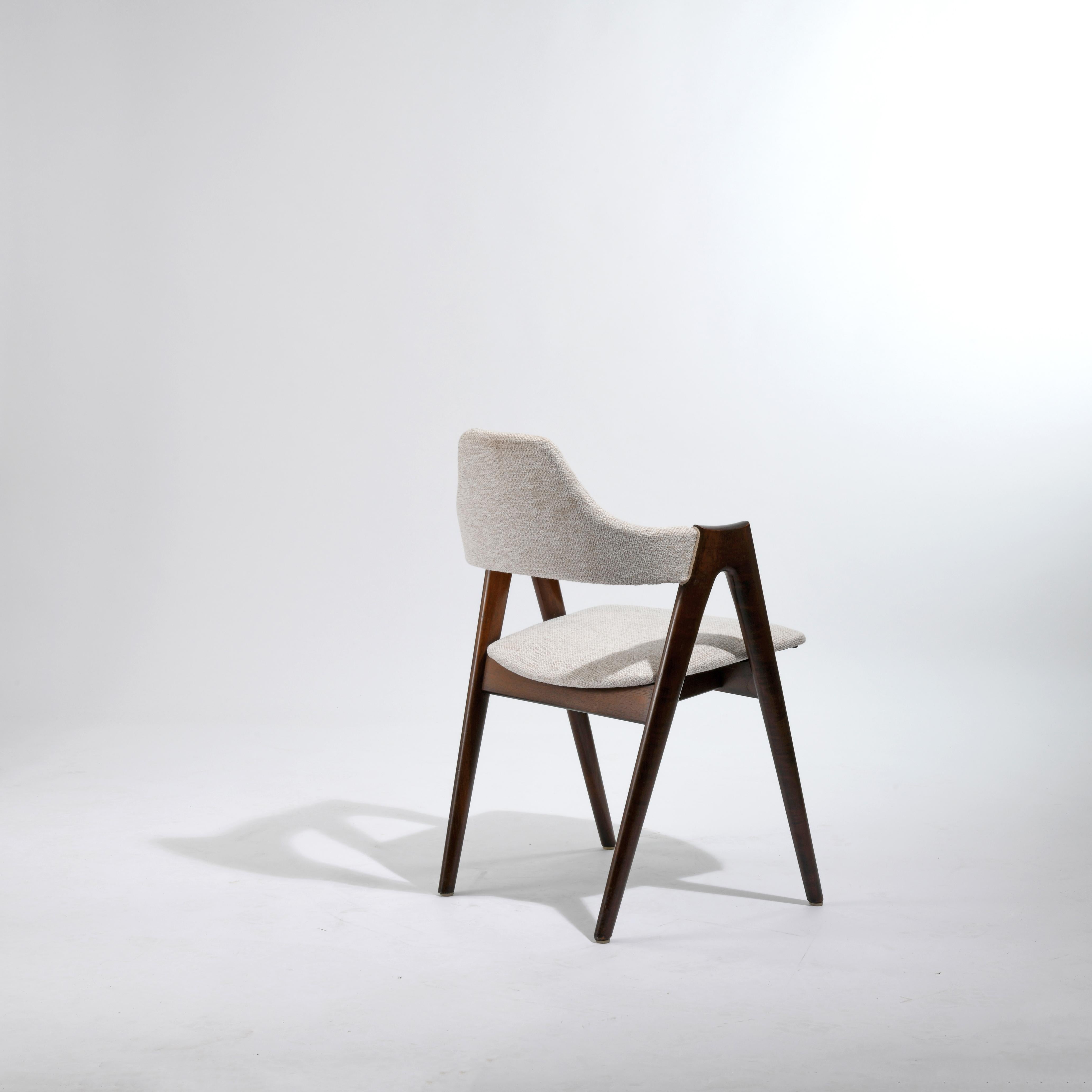 Mid-20th Century 4 Vintage Dinning Teak Compas Chair Design Kai Kristiansen