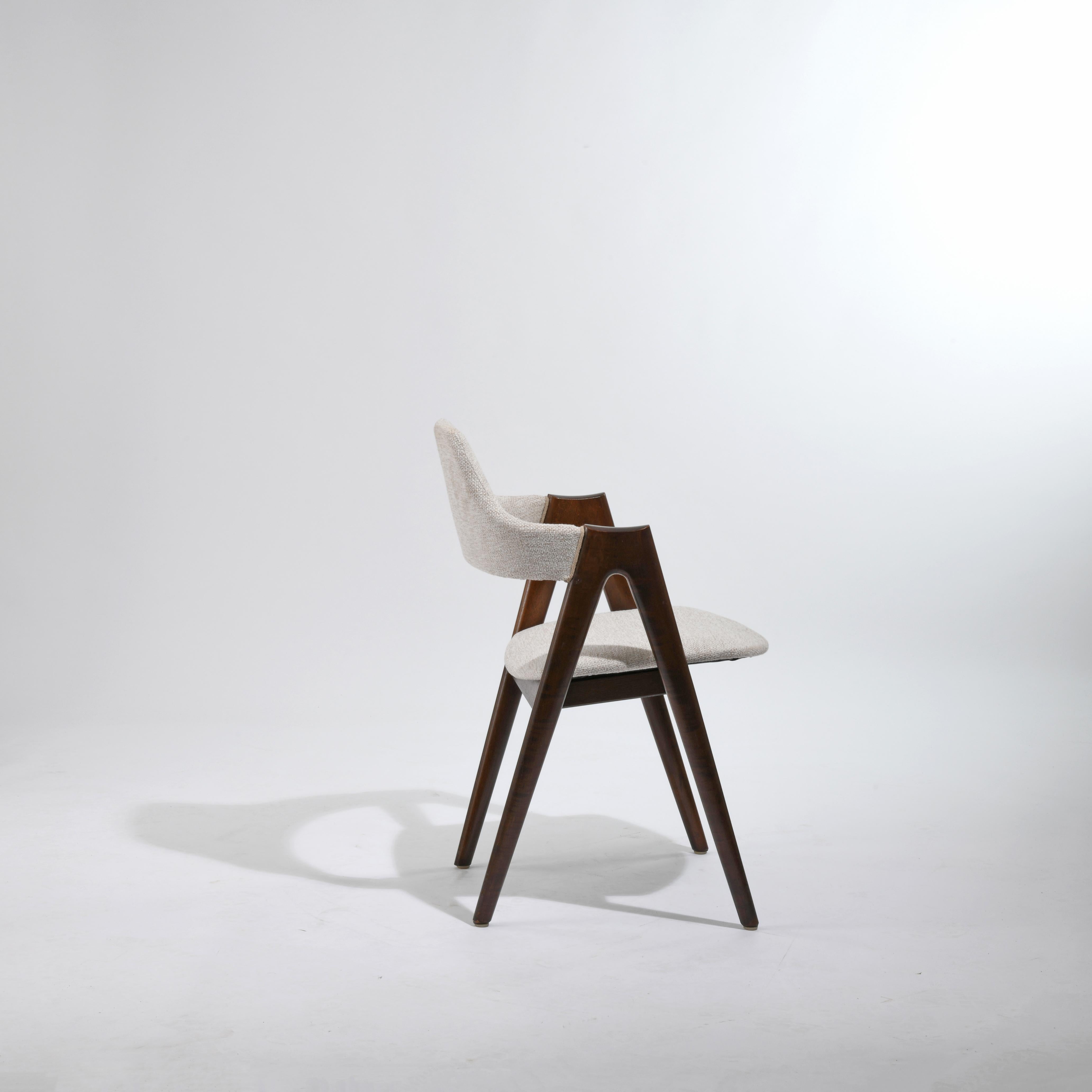 Textile 4 Vintage Dinning Teak Compas Chair Design Kai Kristiansen