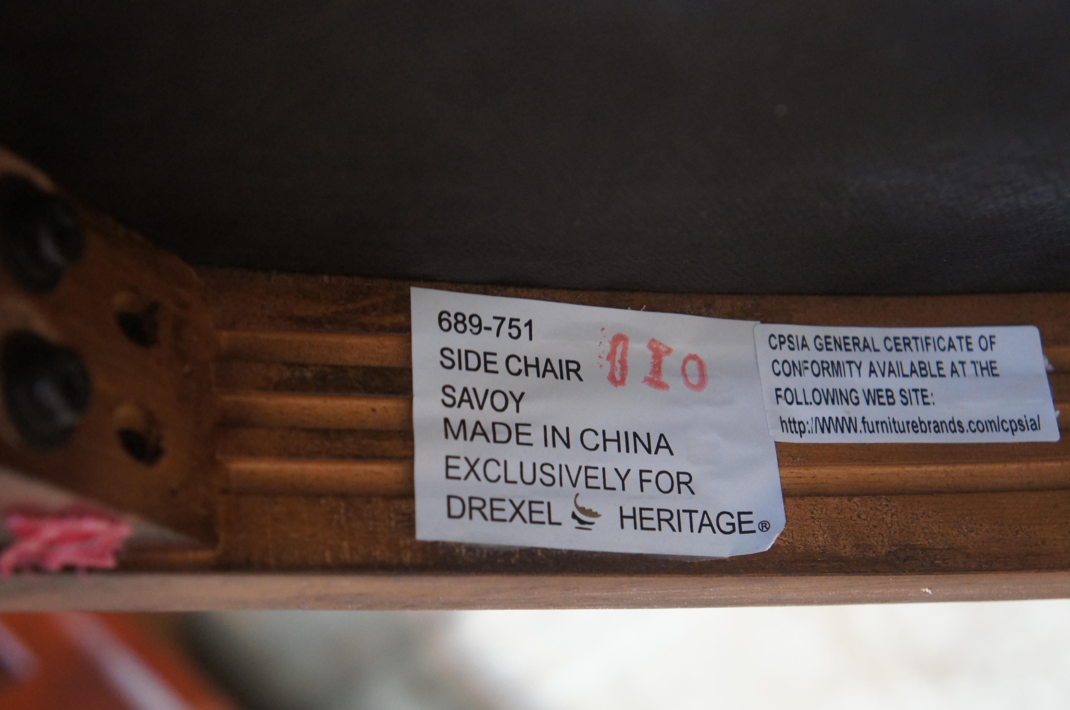 4 Vintage Drexel Heritage Louis XVI Wheelback Savoy Side Dining Chairs 689-751 3