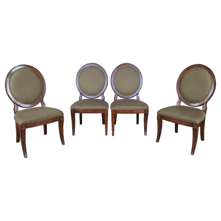 4 Vintage Drexel Heritage Louis XVI Wheelback Savoy Side Dining Chairs