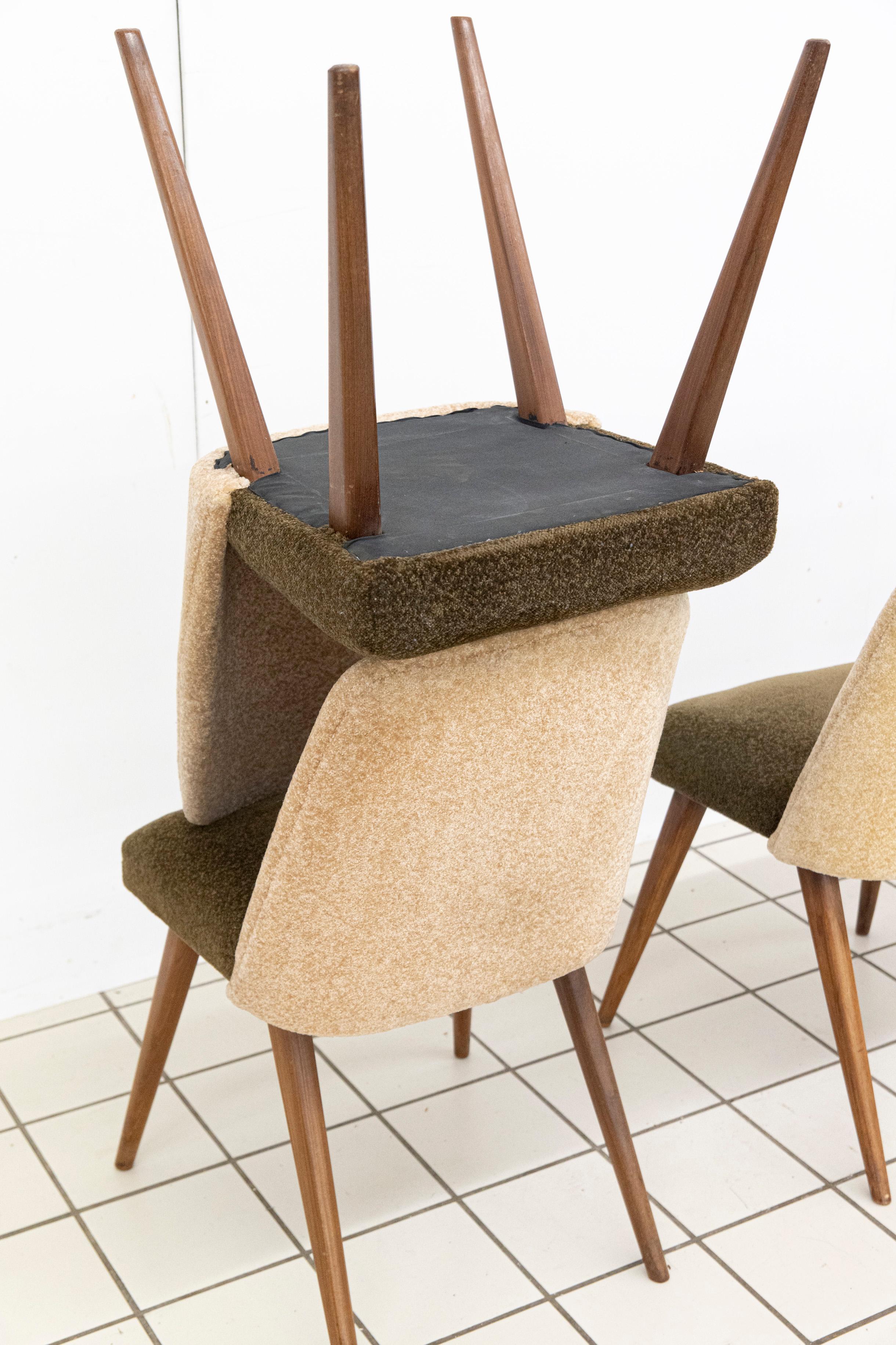 4 Vintage Duo-tone Dining Room Chairs For Sale 5