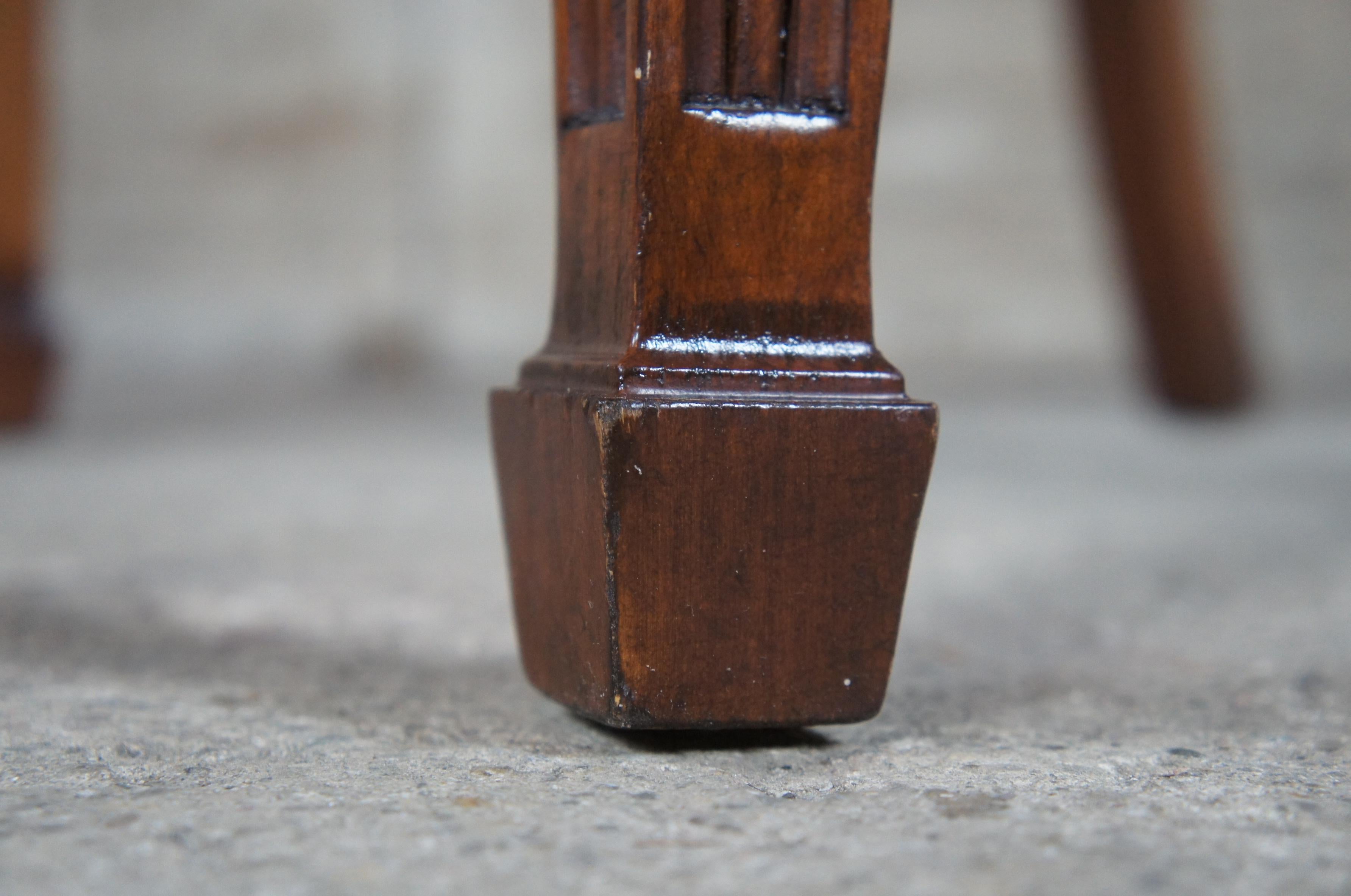 4 Vintage English Hepplewhite Walnut Wheel Back Spider Dining Chairs Adams Style 2