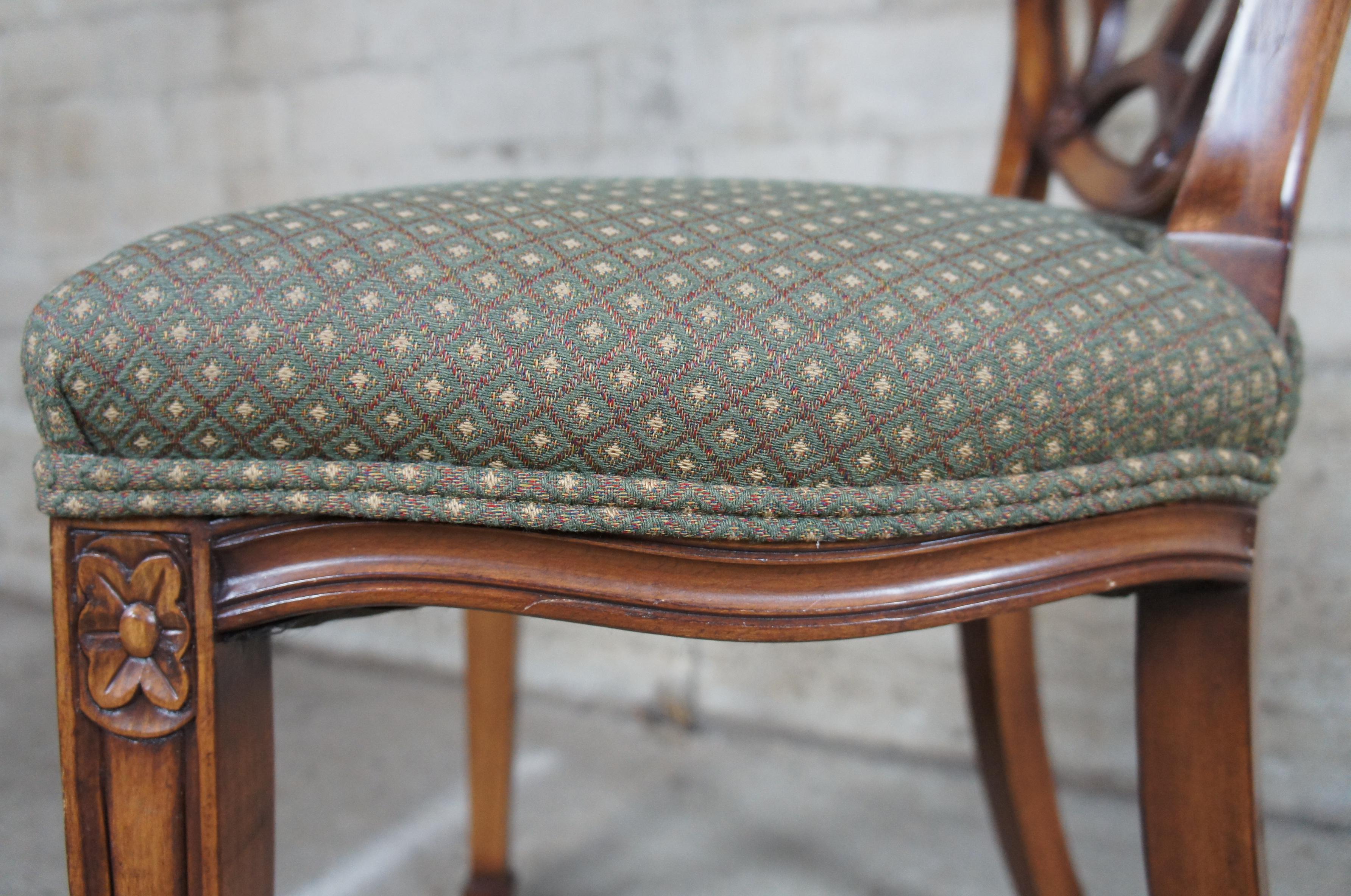 4 Vintage English Hepplewhite Walnut Wheel Back Spider Dining Chairs Adams Style 3