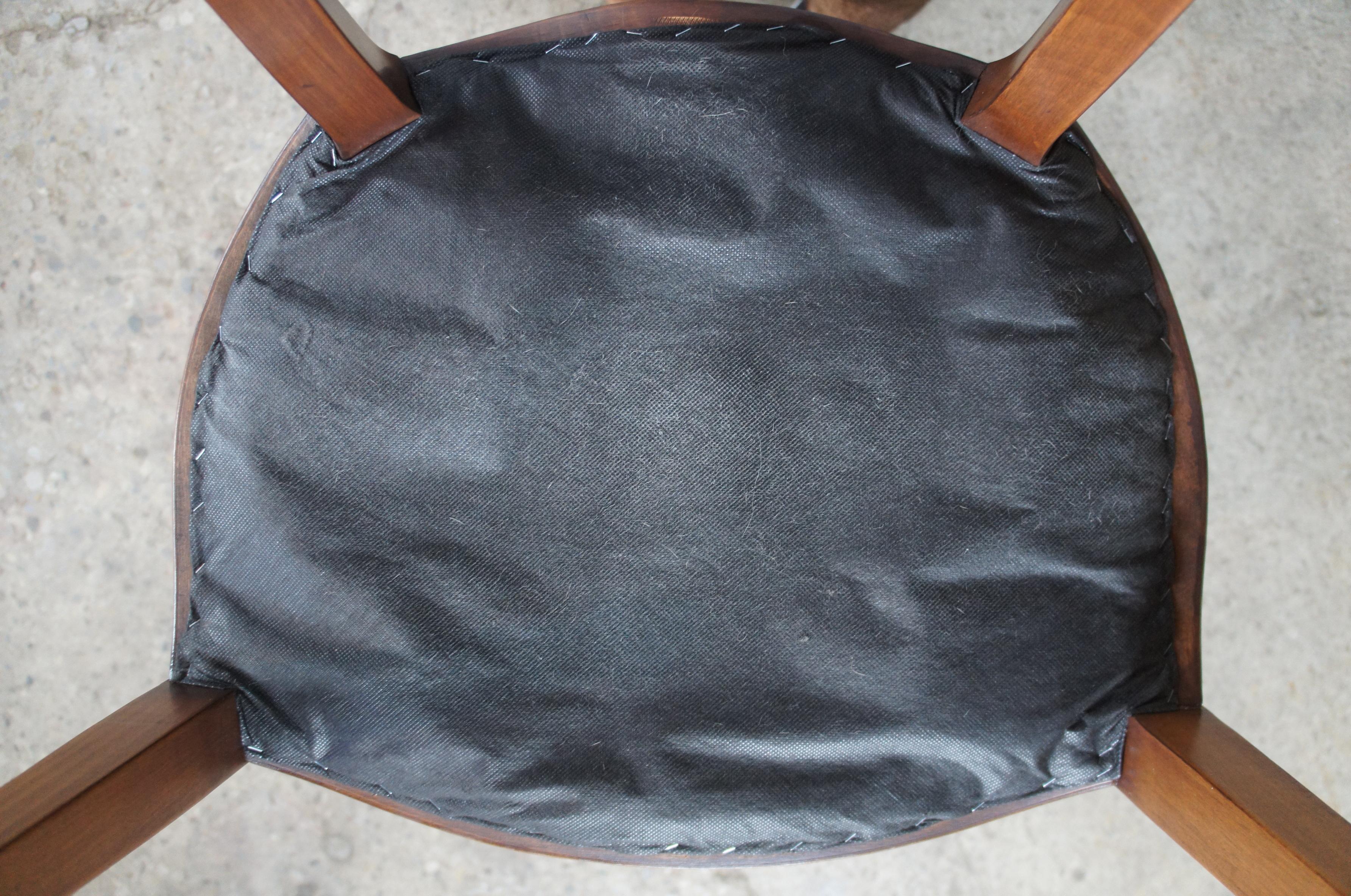 4 Vintage English Hepplewhite Walnut Wheel Back Spider Dining Chairs Adams Style 4