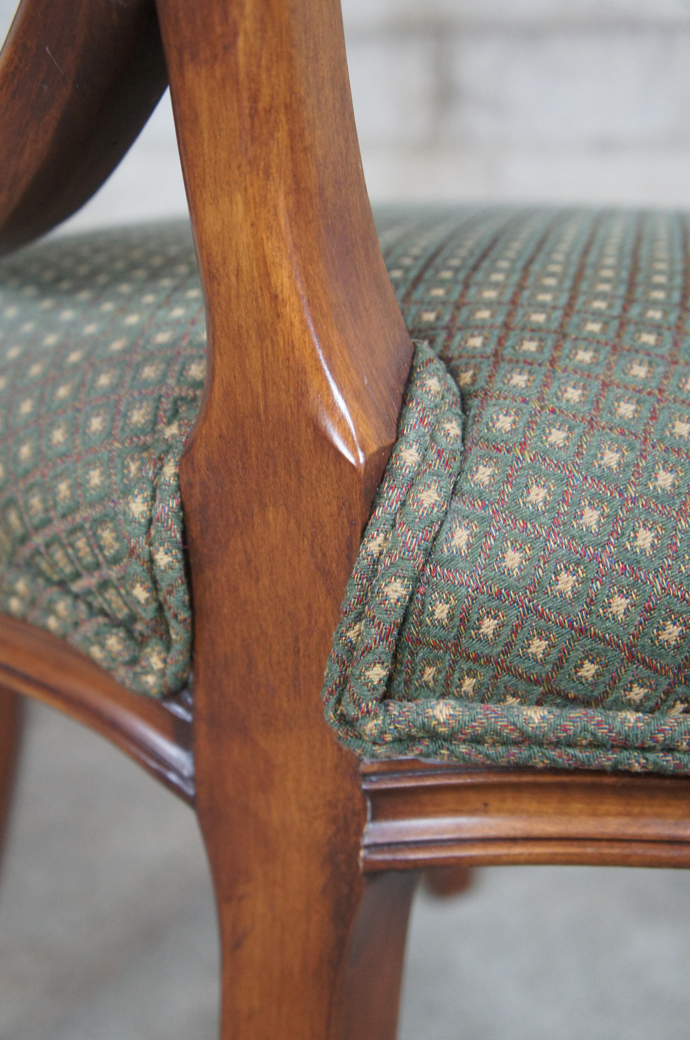 Upholstery 4 Vintage English Hepplewhite Walnut Wheel Back Spider Dining Chairs Adams Style