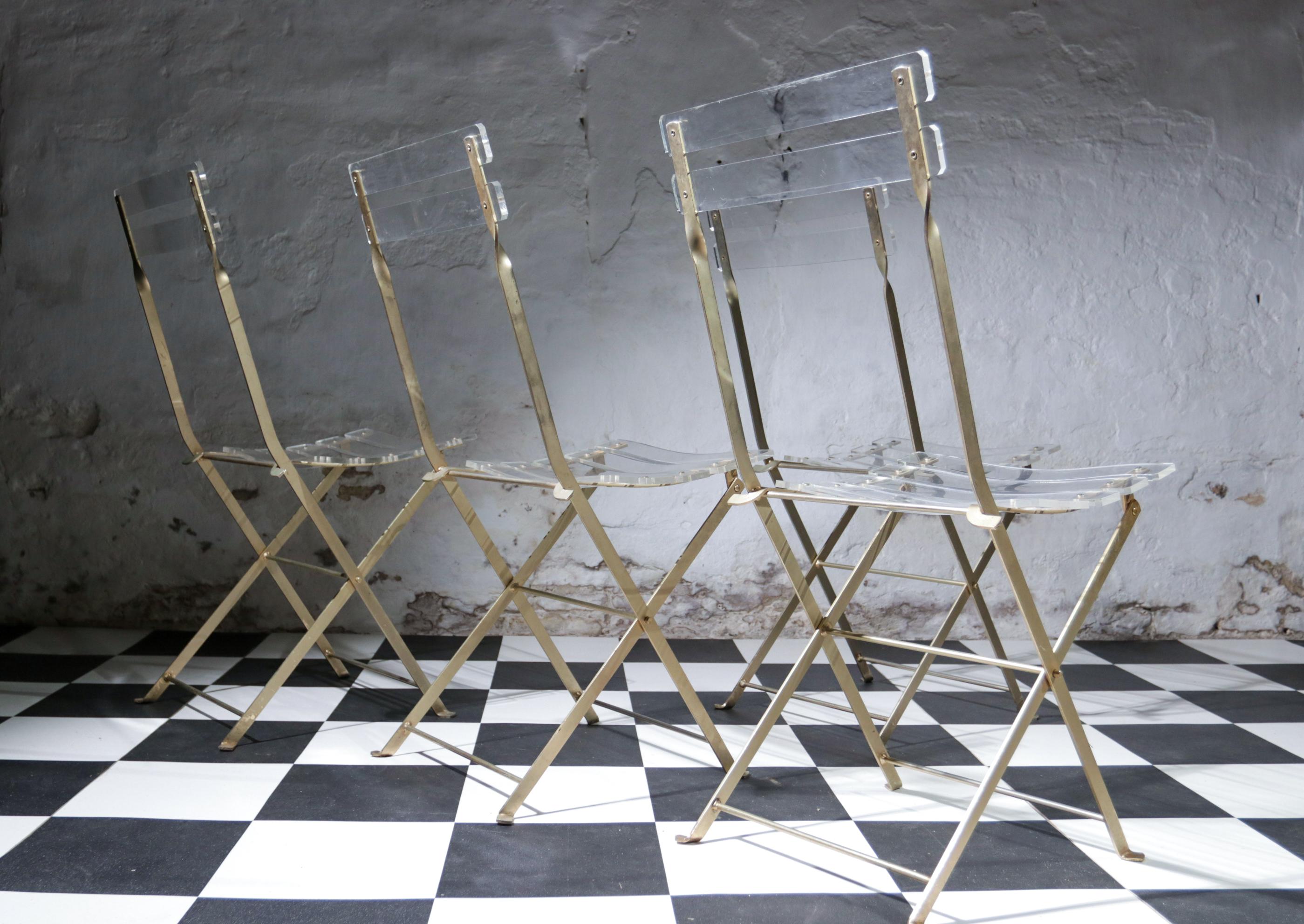 4 Vintage Folding Chairs Yonel Lebovici & Bernard Berthet for Marais, 70s 5