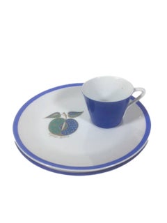 4 Vintage Georges Briard Snack Sets in the Forbidden Fruit Pattern