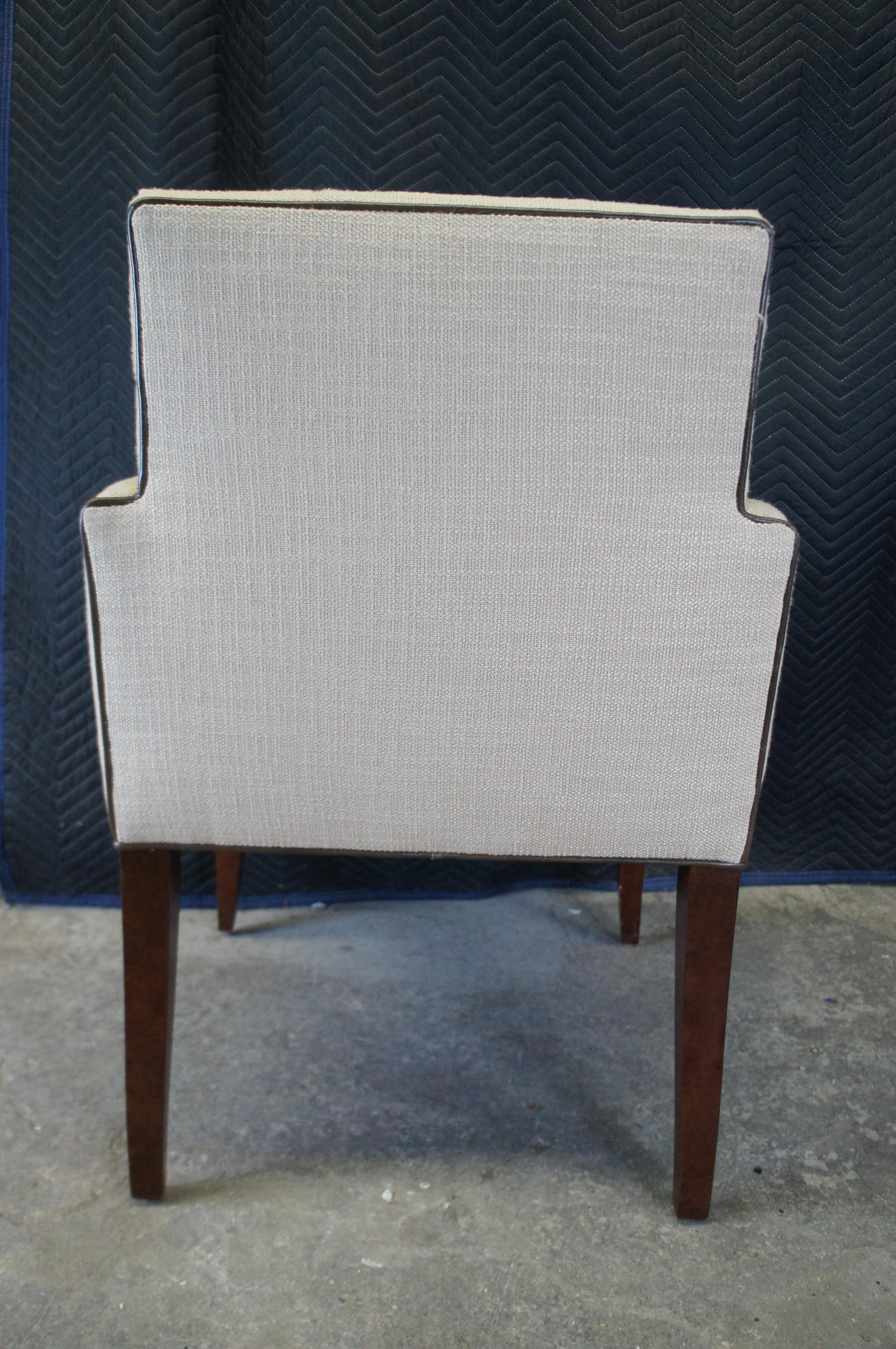 4 Vintage Hickory Chair Jessica Charles Mann Half Arm Tufted Club Dining Chairs For Sale 3