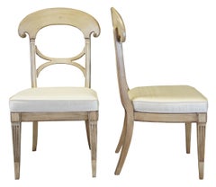 4 Vintage Italian French Provincial X Back Dining Side Chairs Traditional